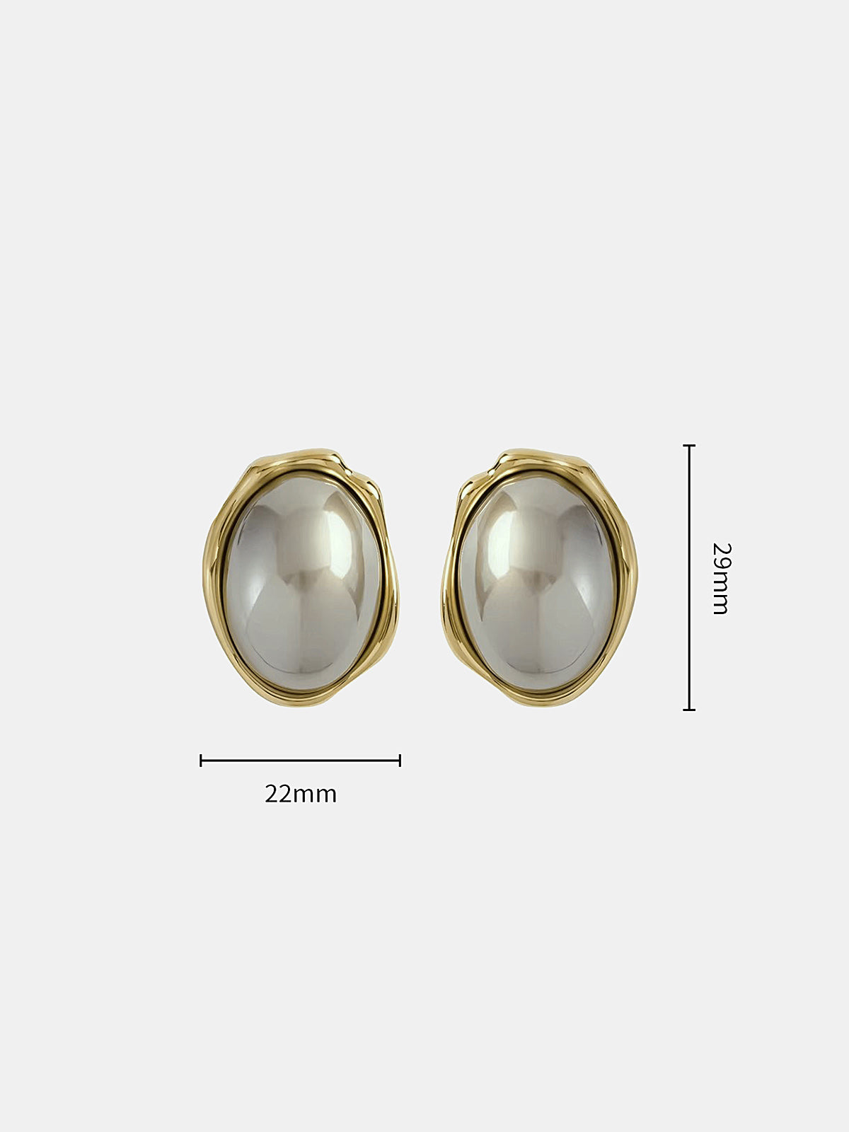 Irregular Frame Oval Stud Earrings