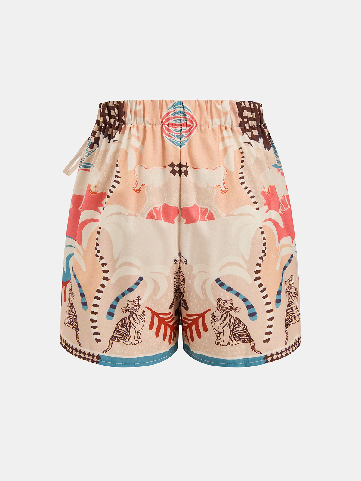 Jupe-short portefeuille imprimé animal avec lien à la taille
