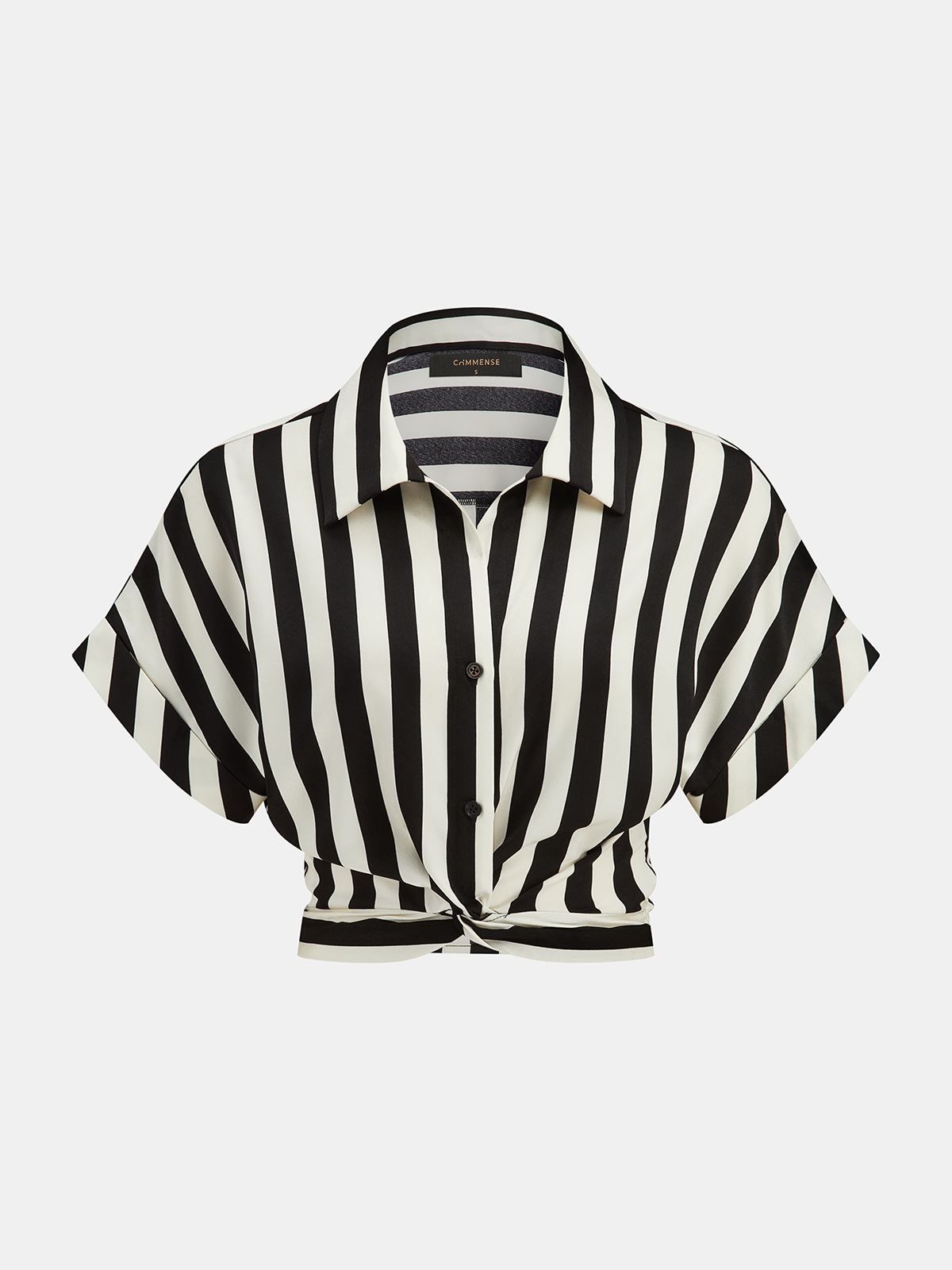 Striped Twisted Shirt & Belted Pants Set