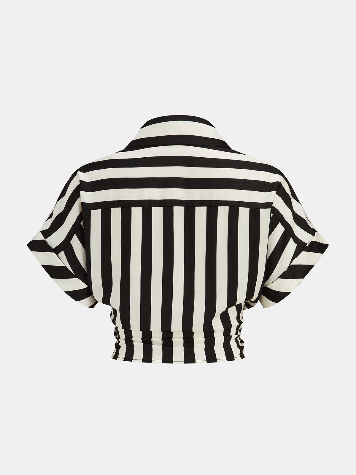 Striped Twisted Shirt & Belted Pants Set