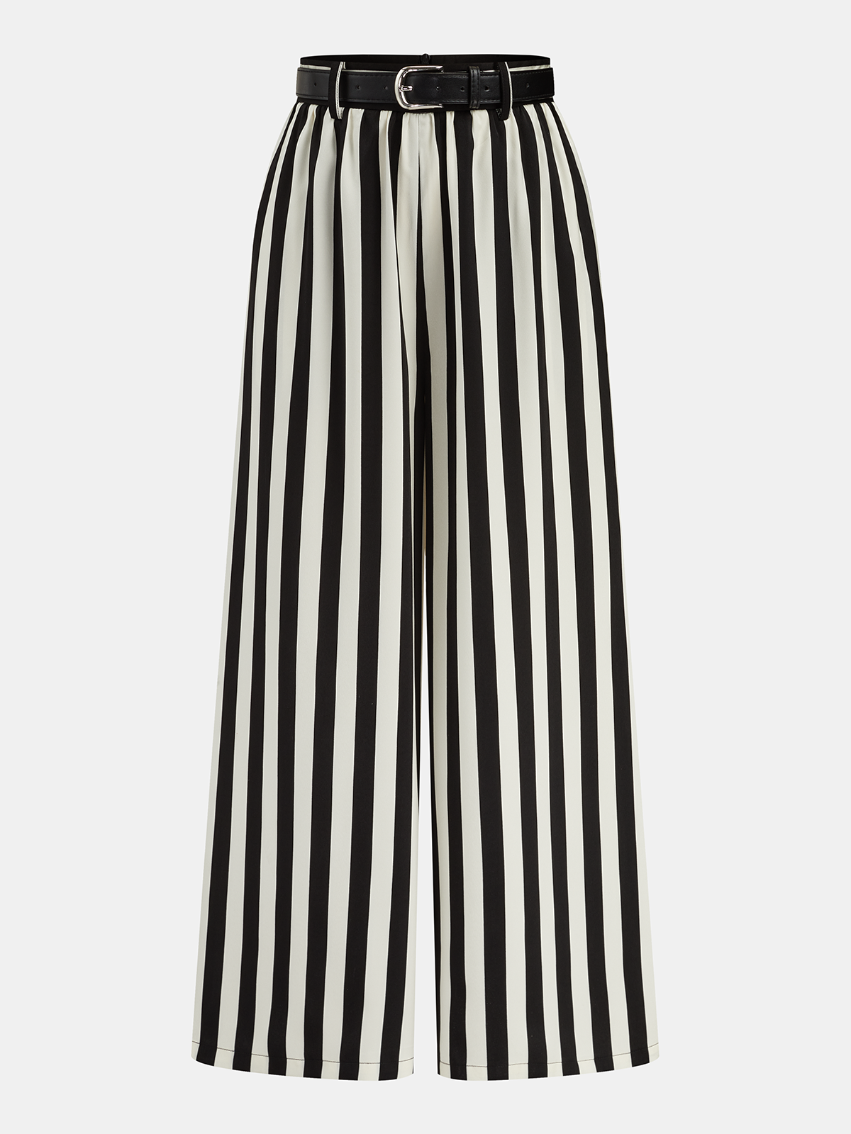 Striped Twisted Shirt & Belted Pants Set
