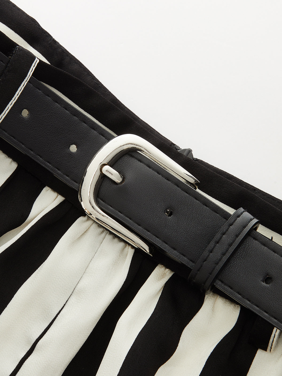 Striped Twisted Shirt & Belted Pants Set