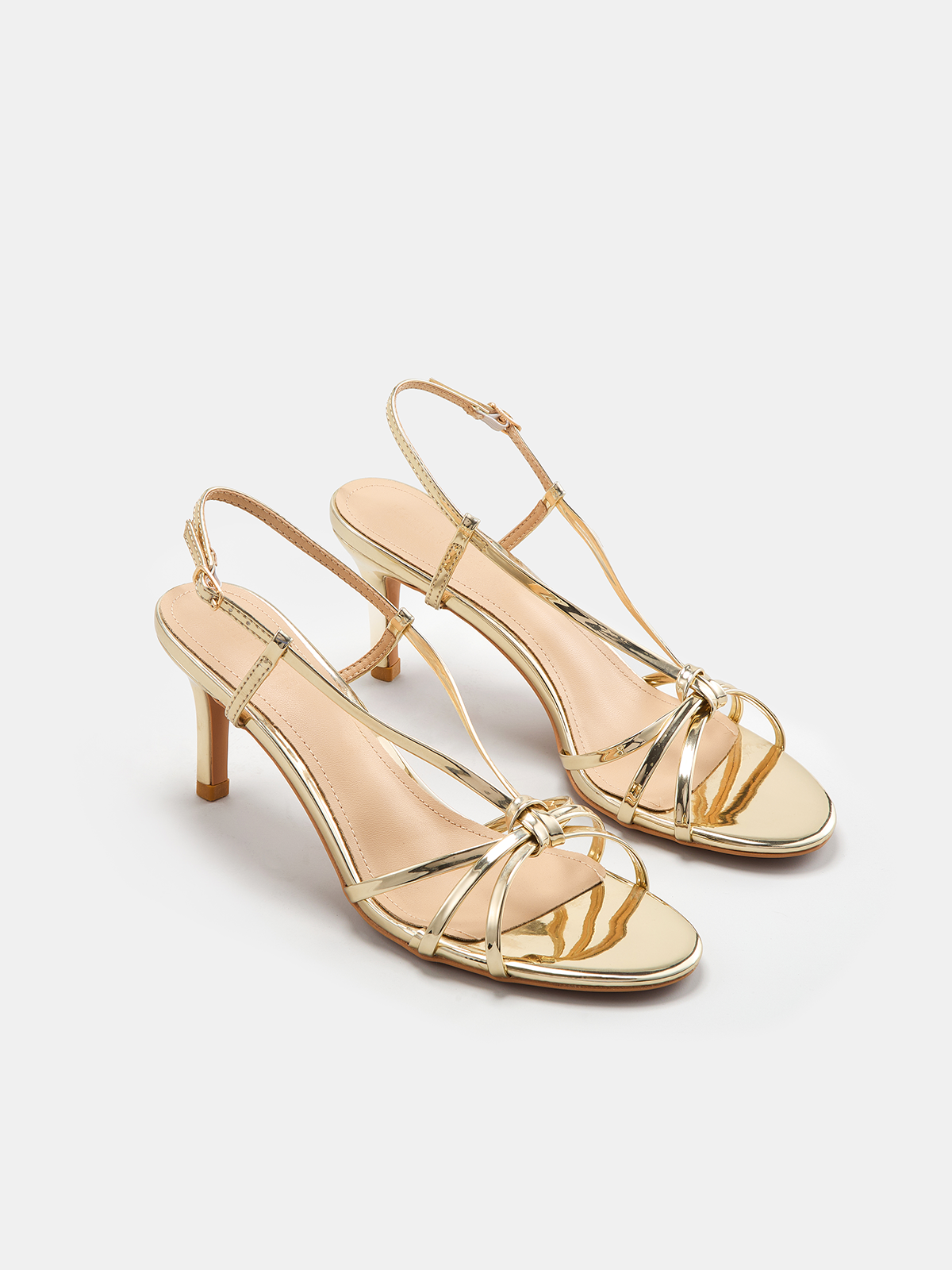 Knotted Stiletto Slingback Sandals