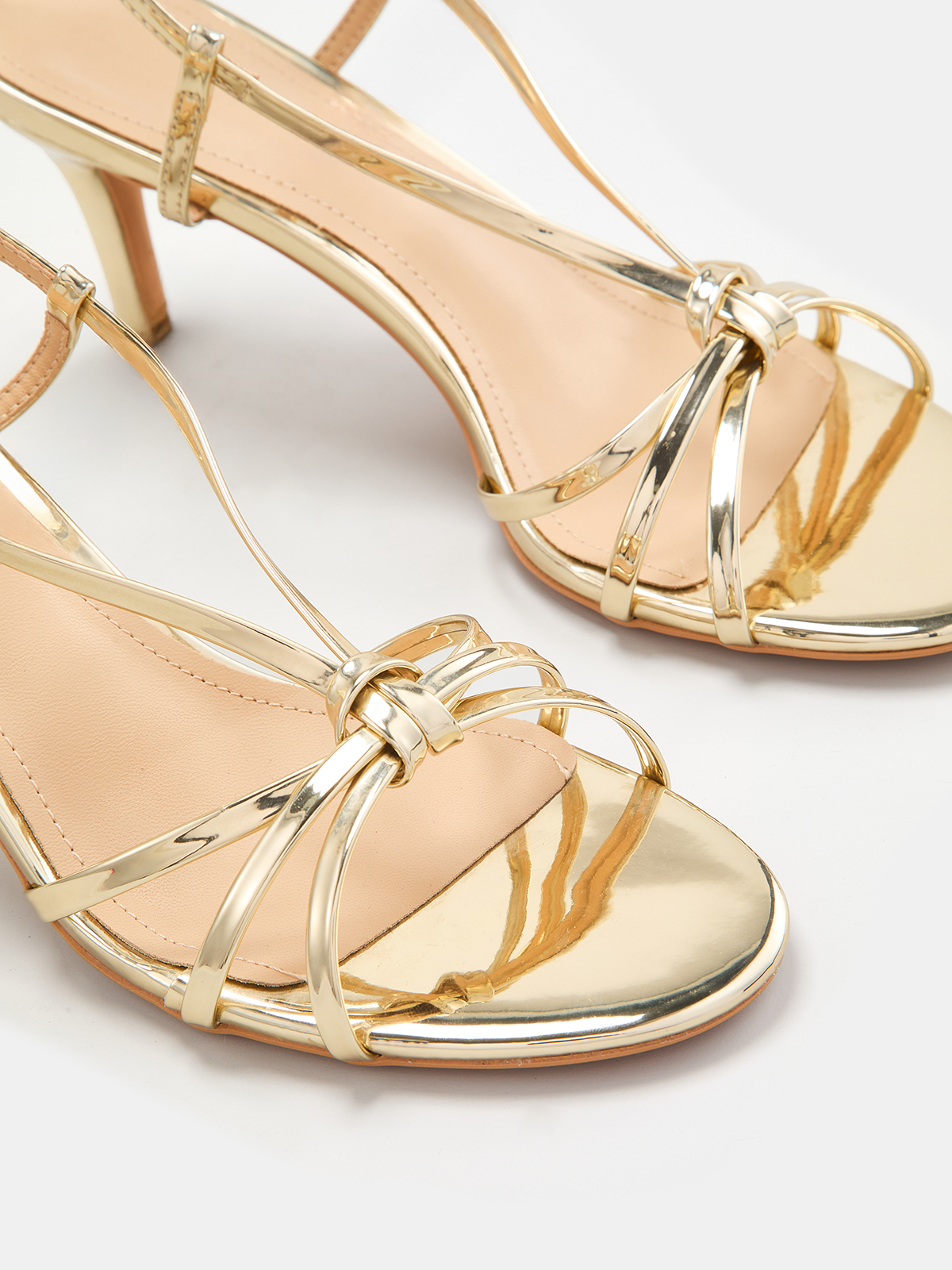 Knotted Stiletto Slingback Sandals