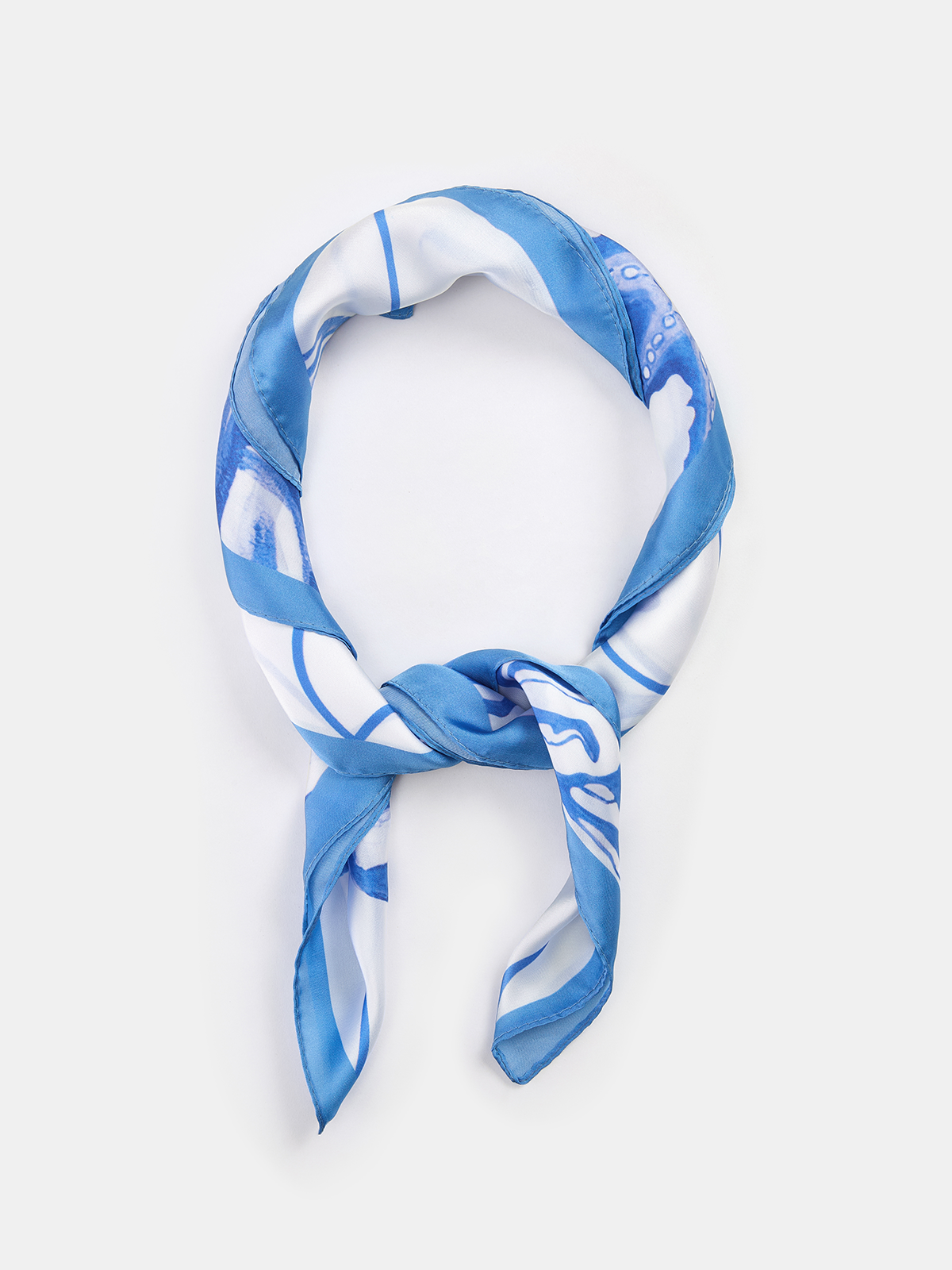 Foulard carré imprimé Océan Sirène