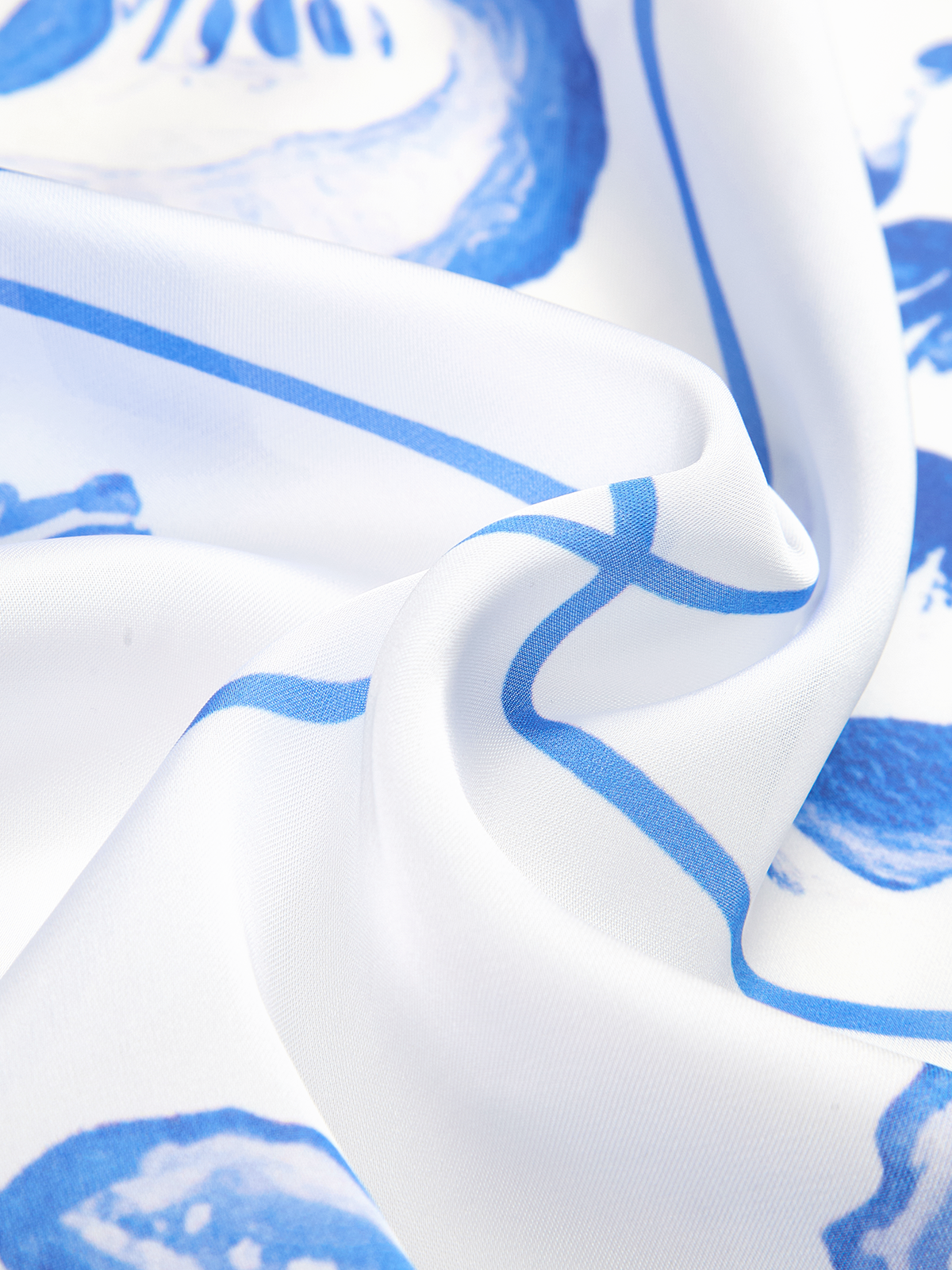 Foulard carré imprimé Océan Sirène