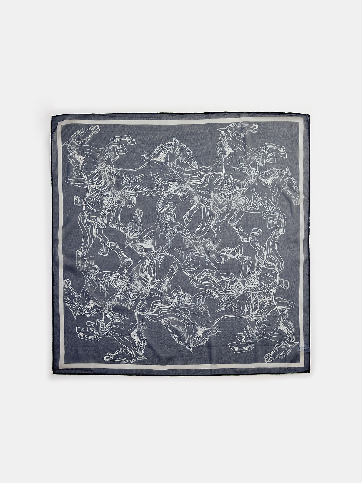 Galloping Horse Sketch Print Square Scarf