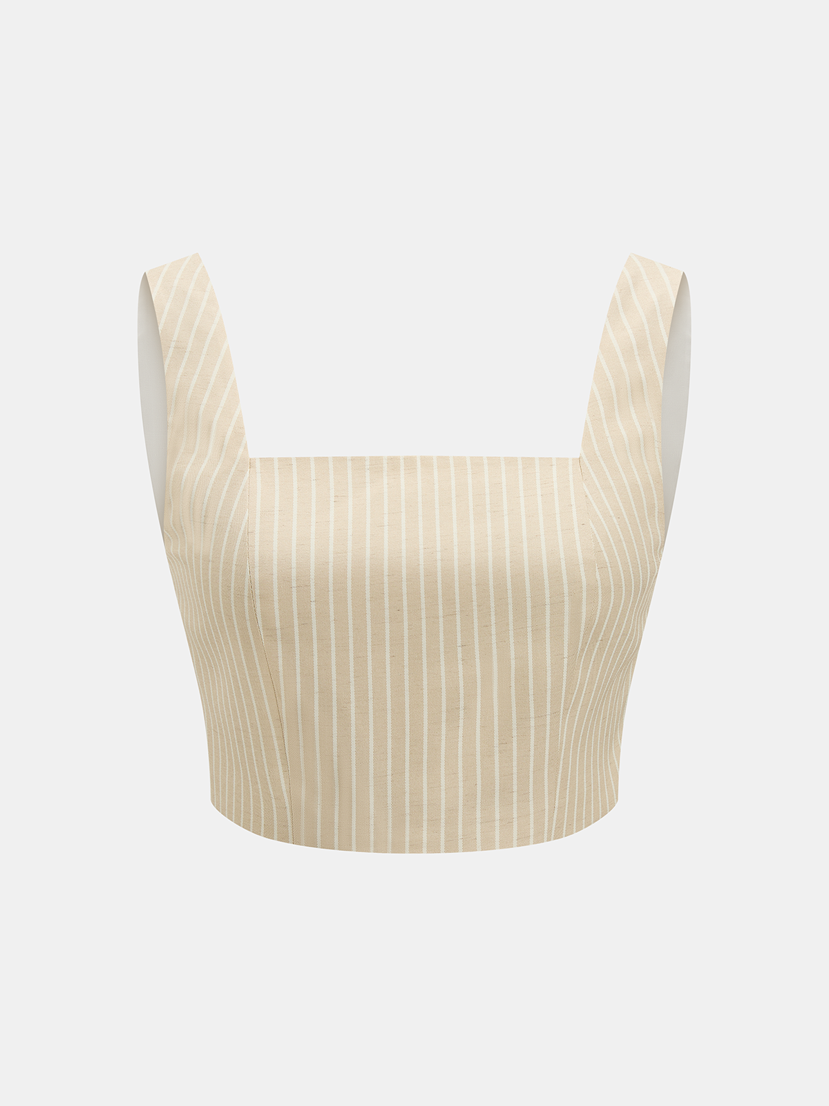 Linen-Blend Striped Crop Top & Pants Set