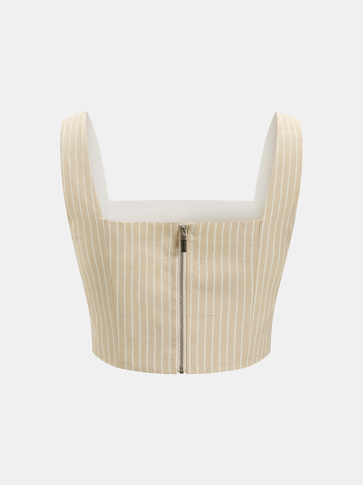 Linen-Blend Striped Crop Top & Pants Set