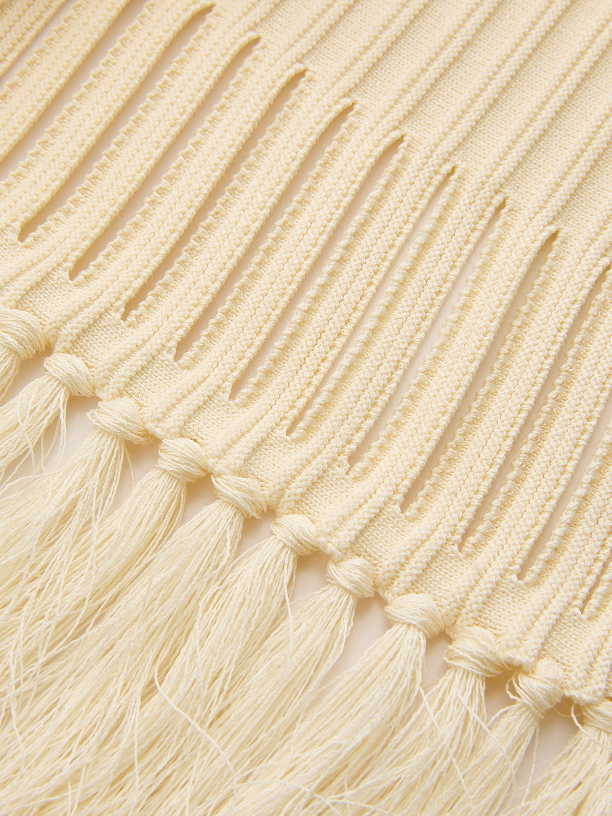 One Shoulder Fringe Knitted Tank Top