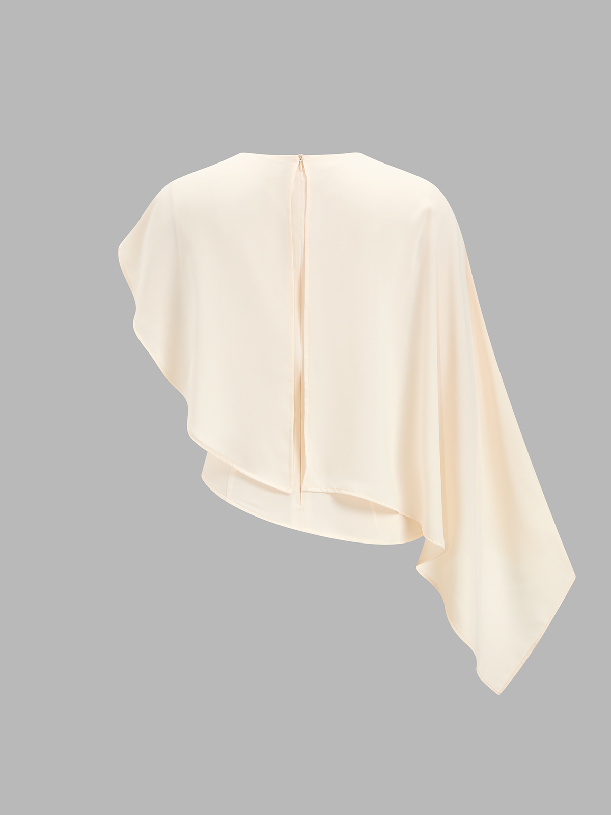 Draped Asymmetrical Satin Blouse