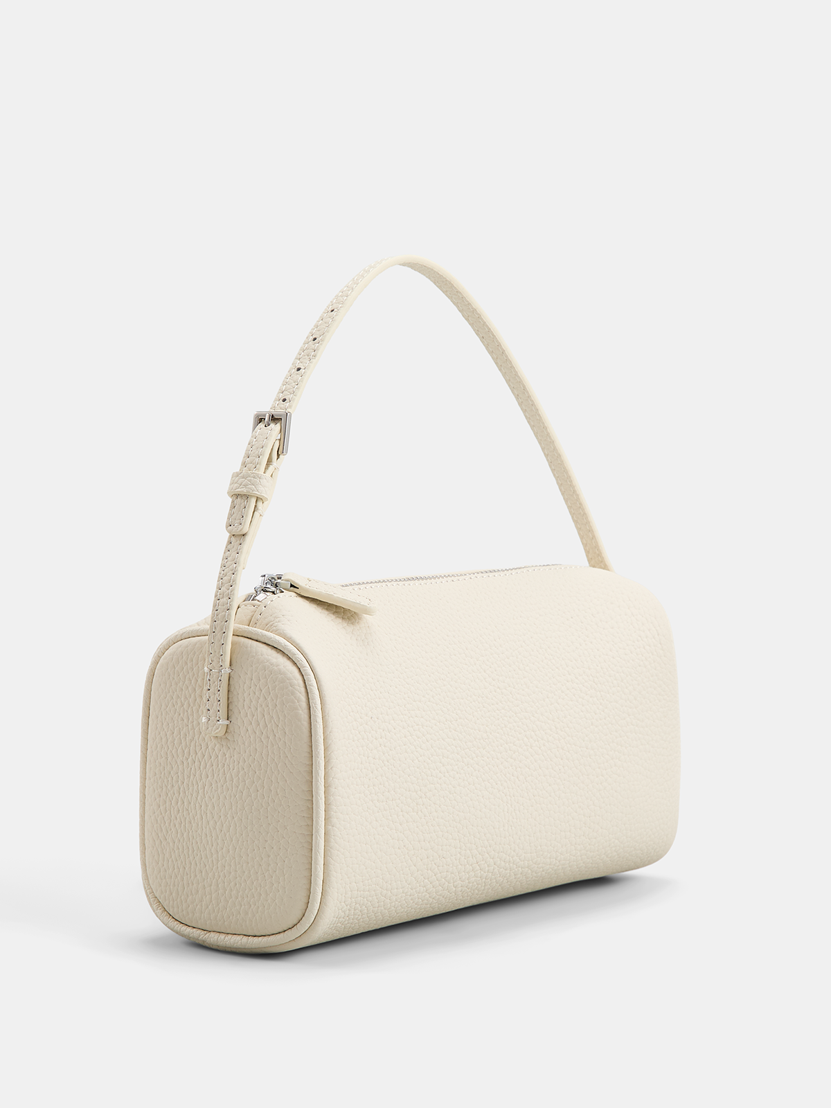 Sac à bandoulière cylindrique en cuir véritable