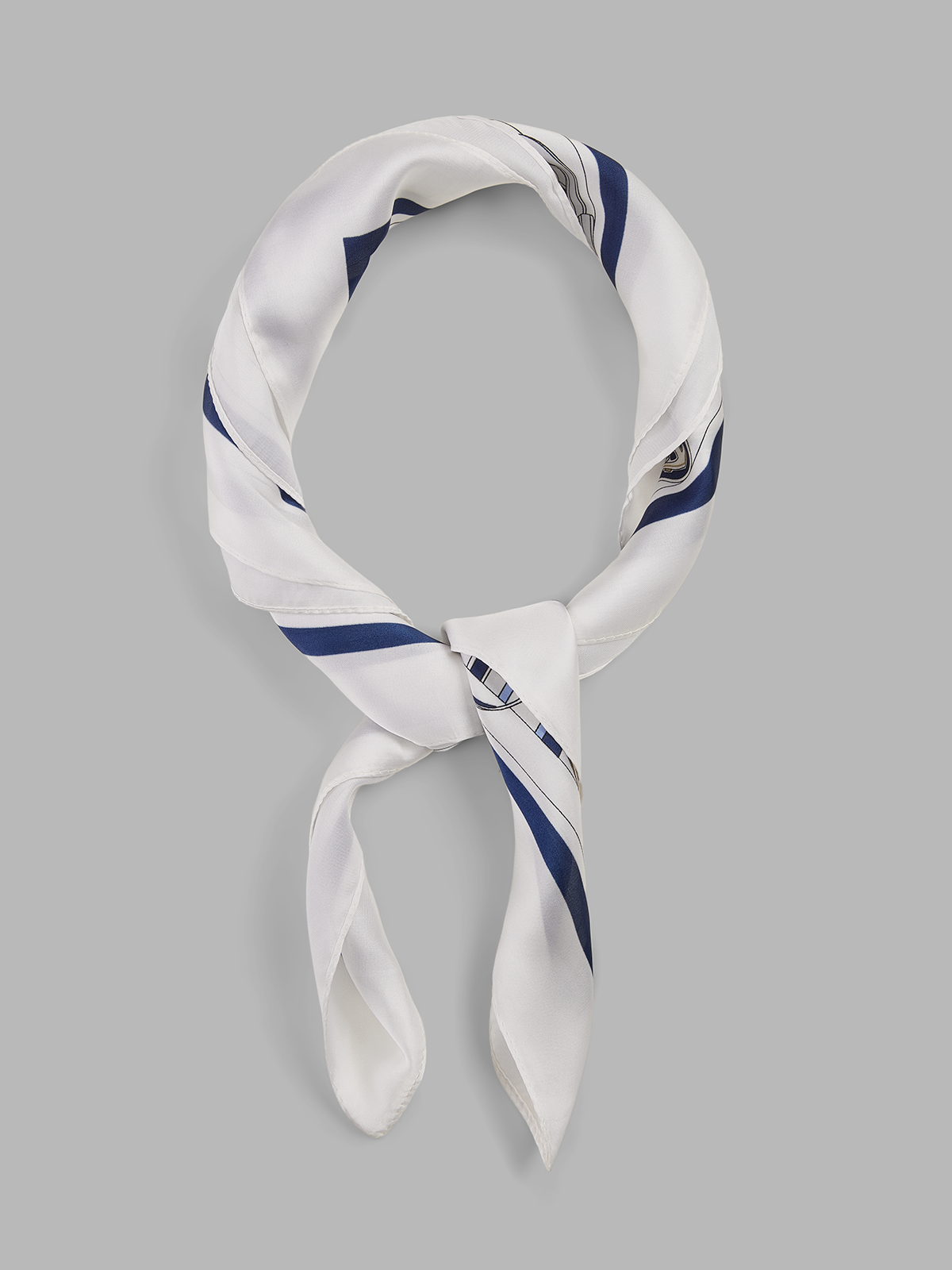 Foulard Carré Imprimé Ancre de Voilier Nautique