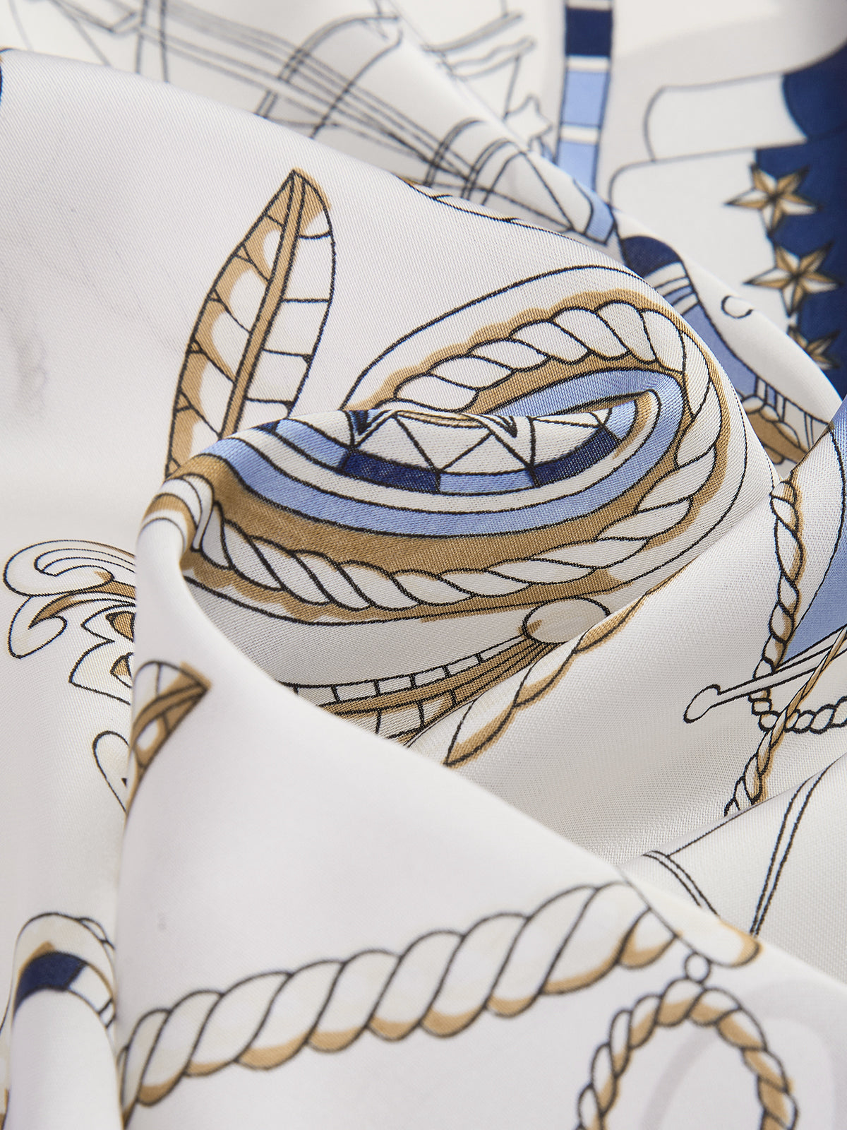 Foulard Carré Imprimé Ancre de Voilier Nautique