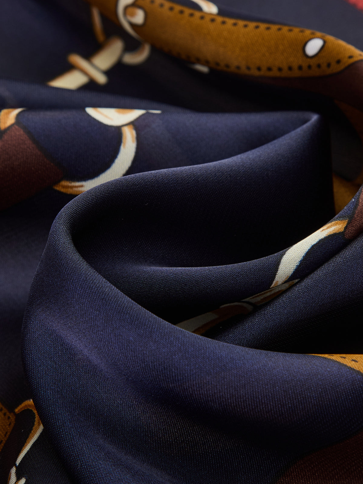 Chain Link Equestrian Print Square Scarf