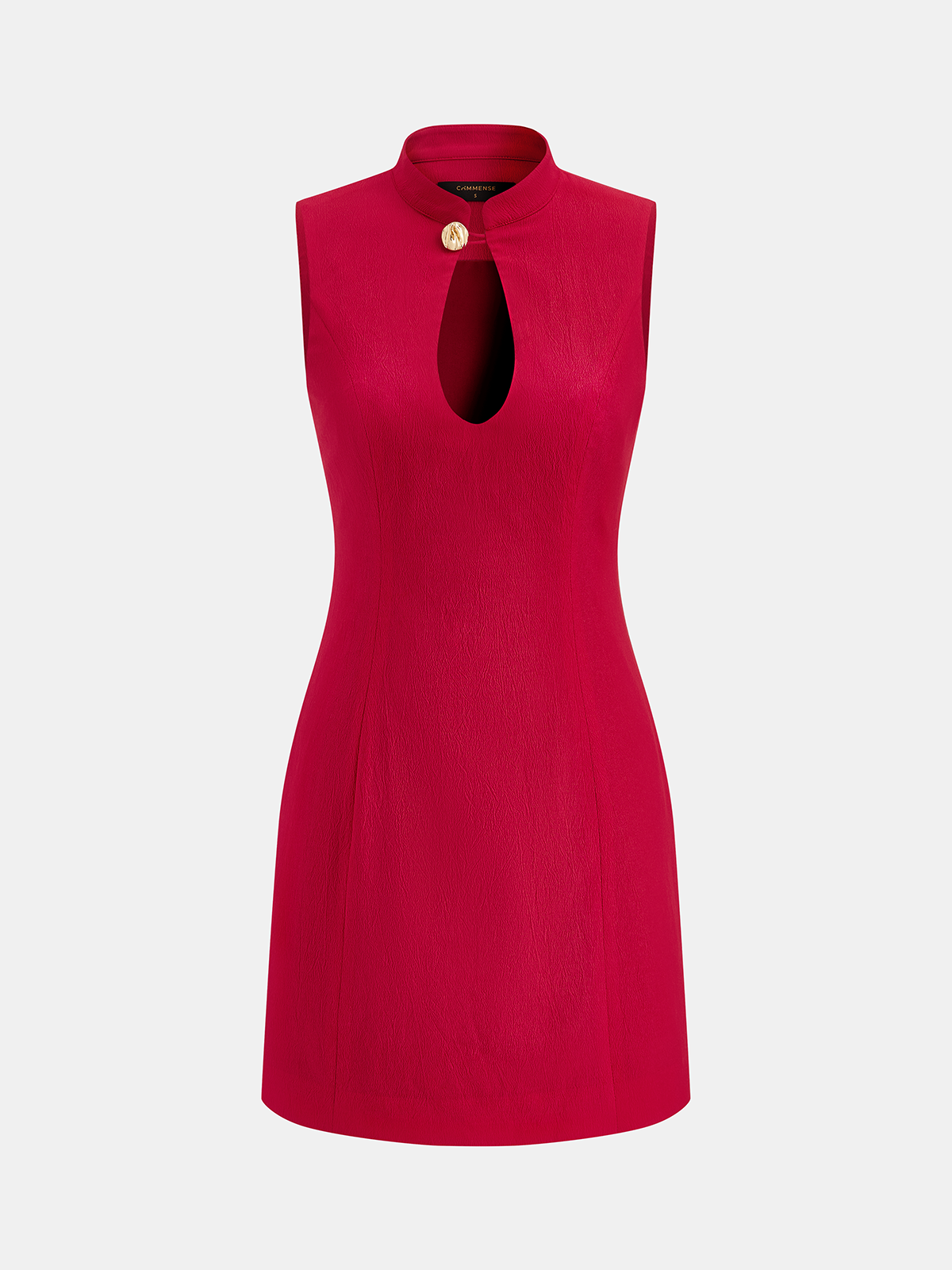 Mandarin Collar Keyhole Bodycon Mini Dress