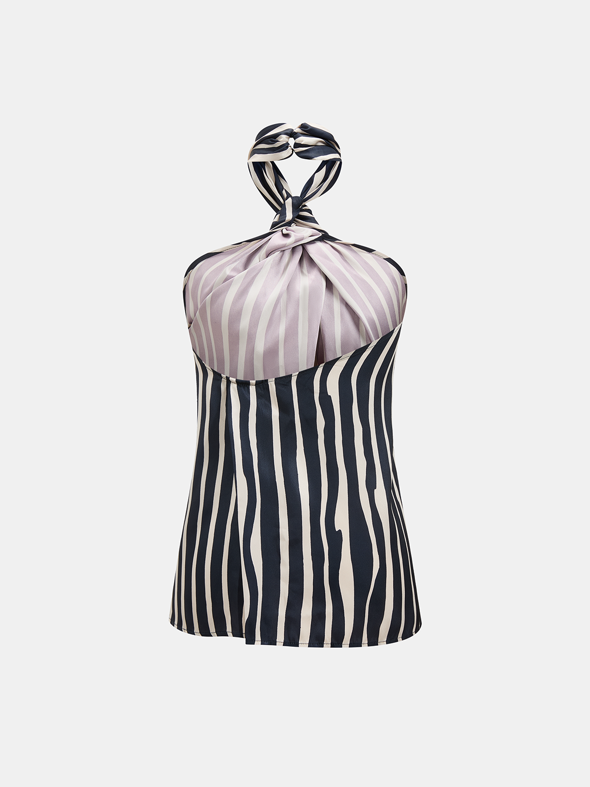 Striped Halter Top & Wide-Leg Pants Set