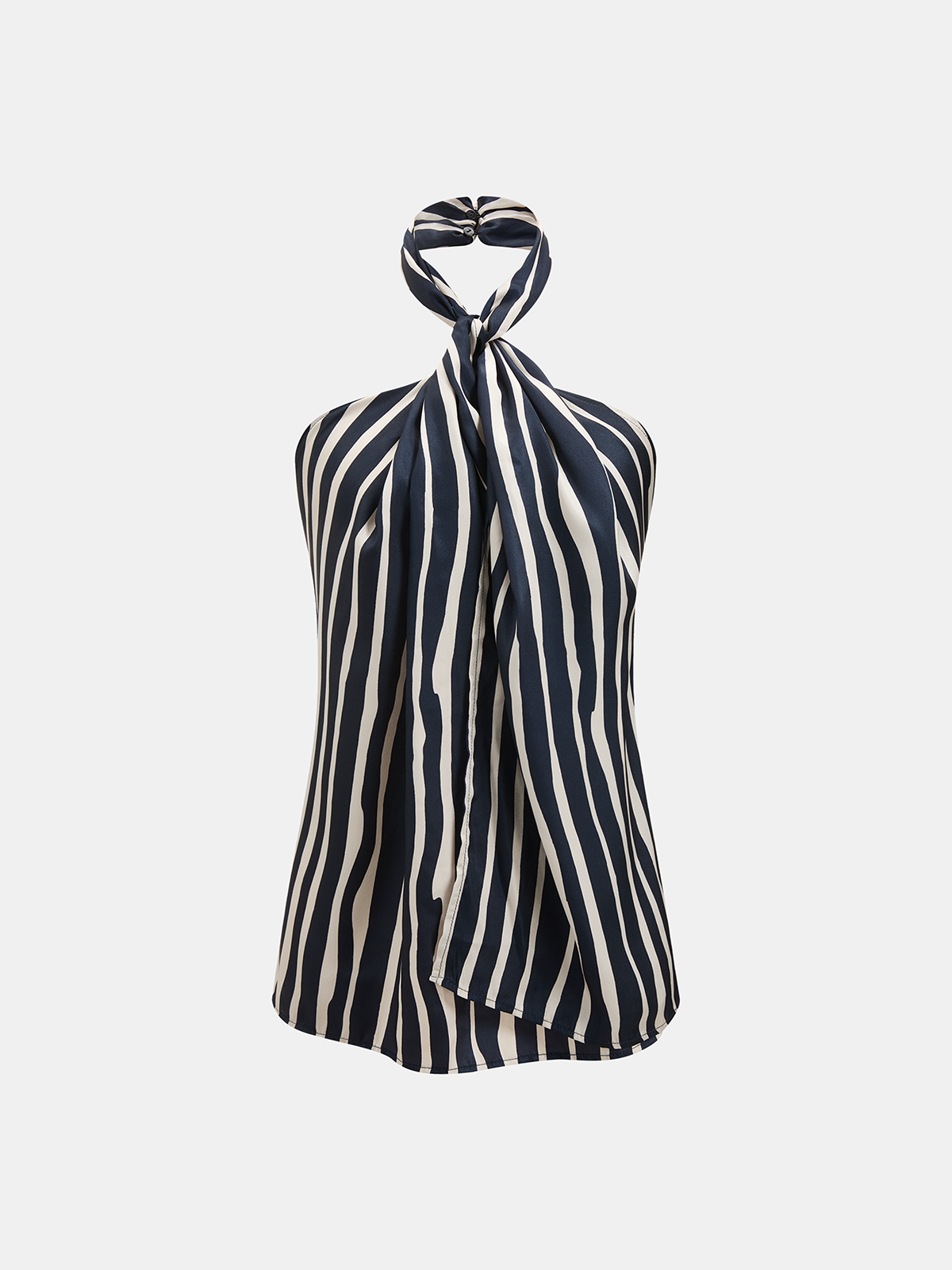 Striped Halter Top & Wide-Leg Pants Set