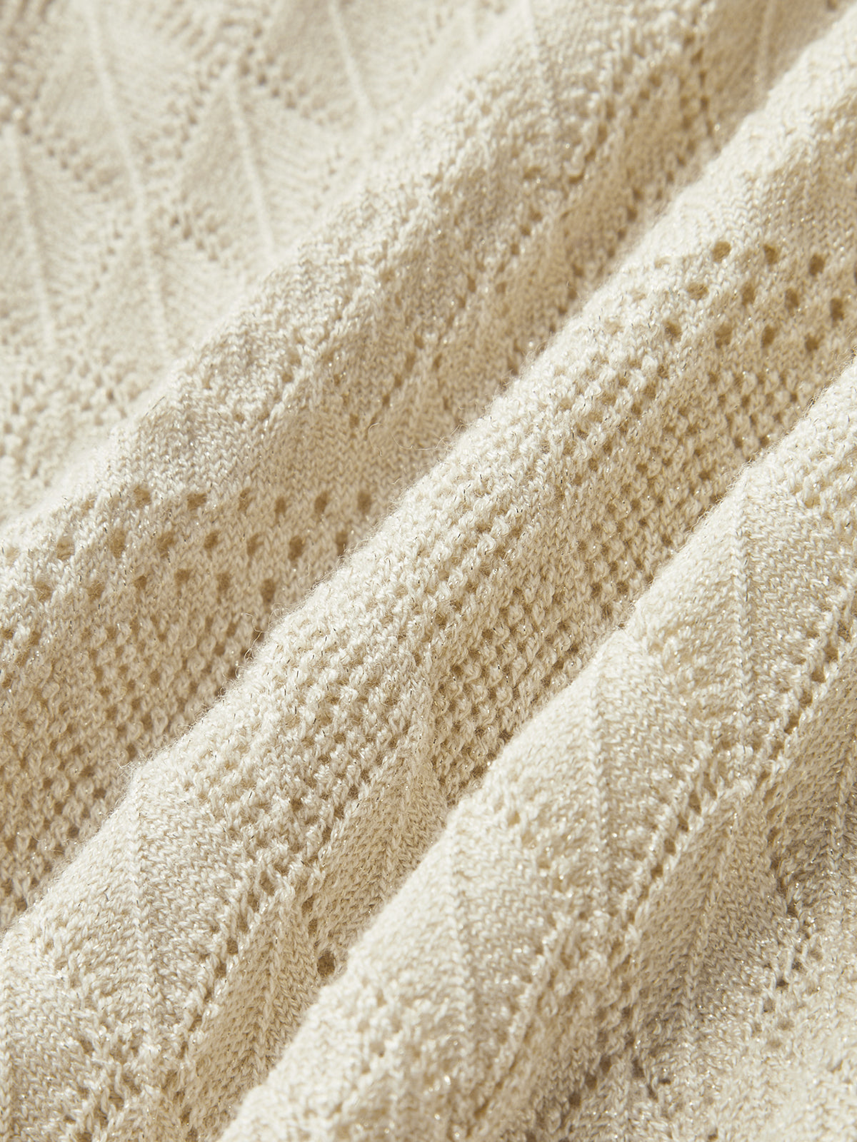 Openwork Knit Boat Neck Sleeveless Top
