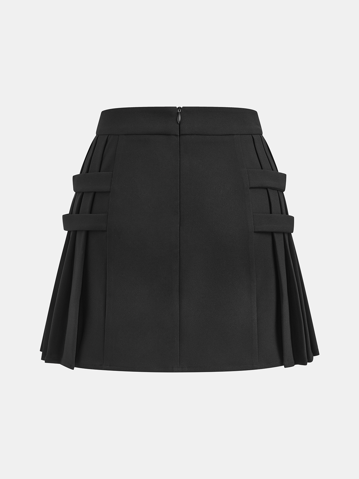 Metal Detail Pleated Mini Skirt