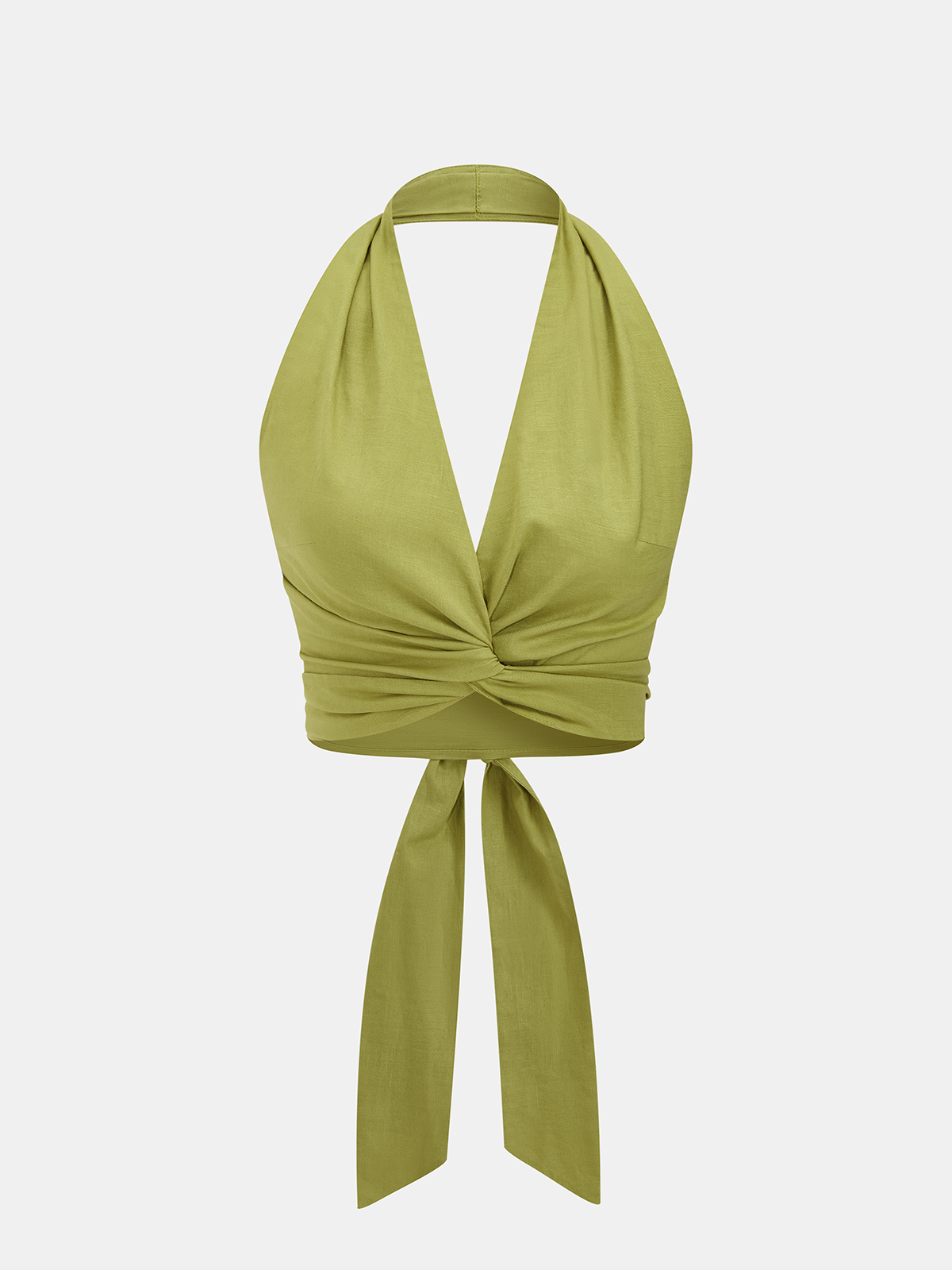 Cotton Linen Halter Twist Top & Skirt Set