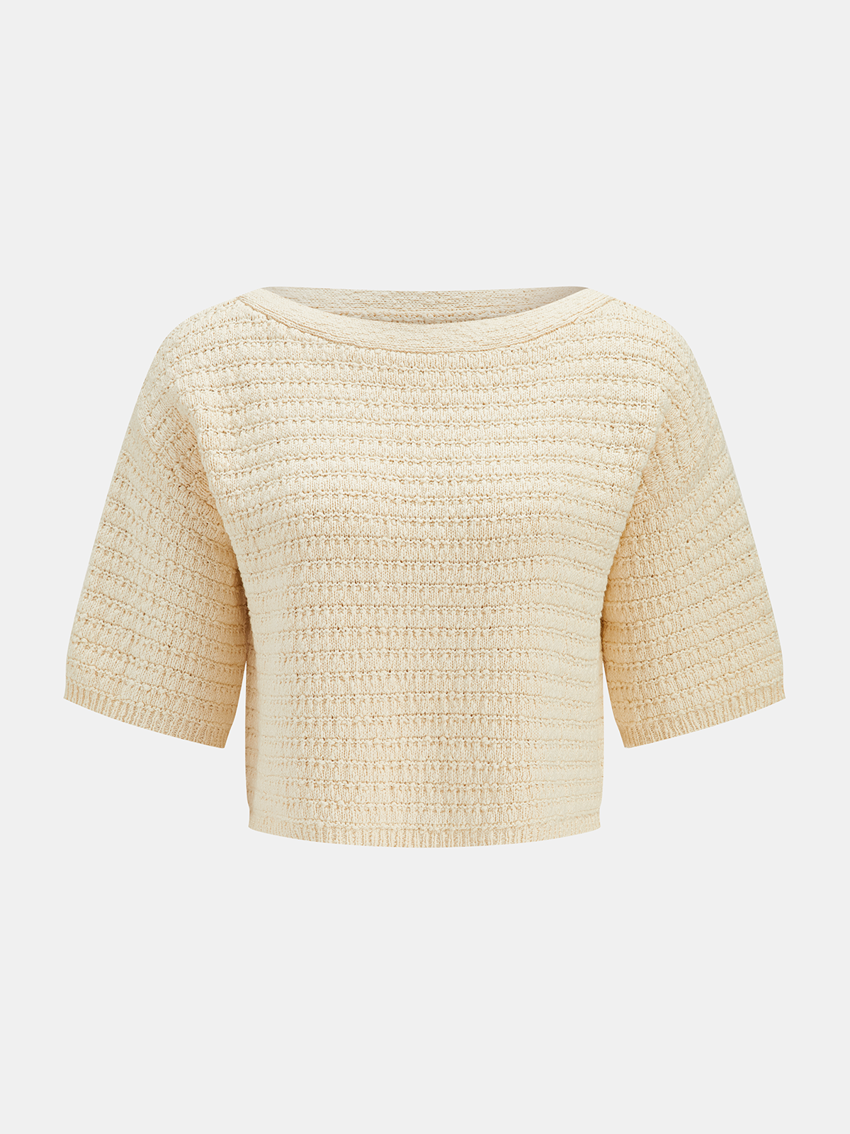 Ensemble short et haut en tricot texturé à manches courtes