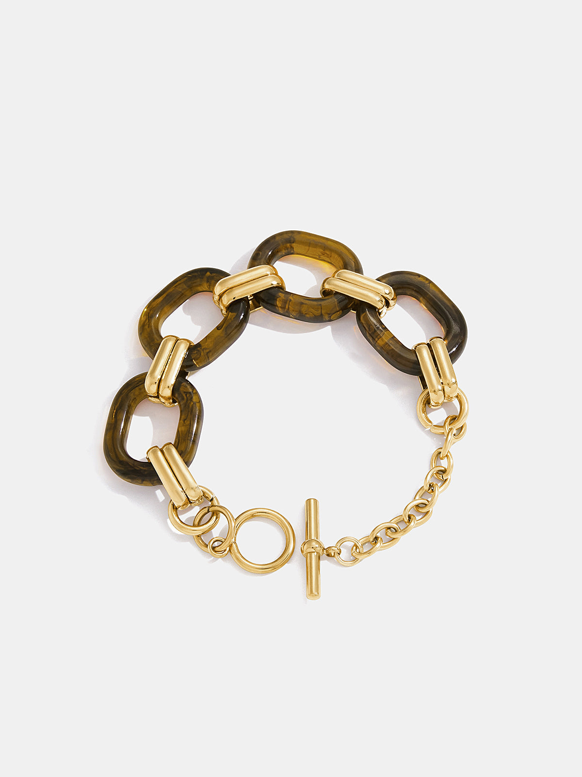 Tortoiseshell Resin Chain Link Toggle Bracelet