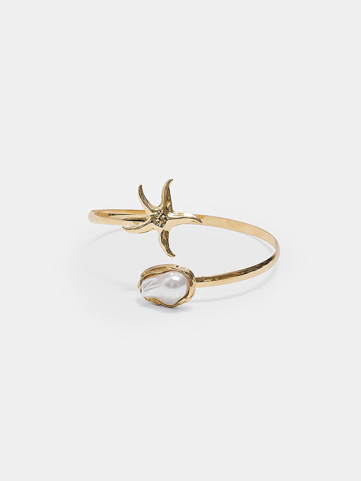 Starfish Baroque Pearl Open Upper Arm Cuff