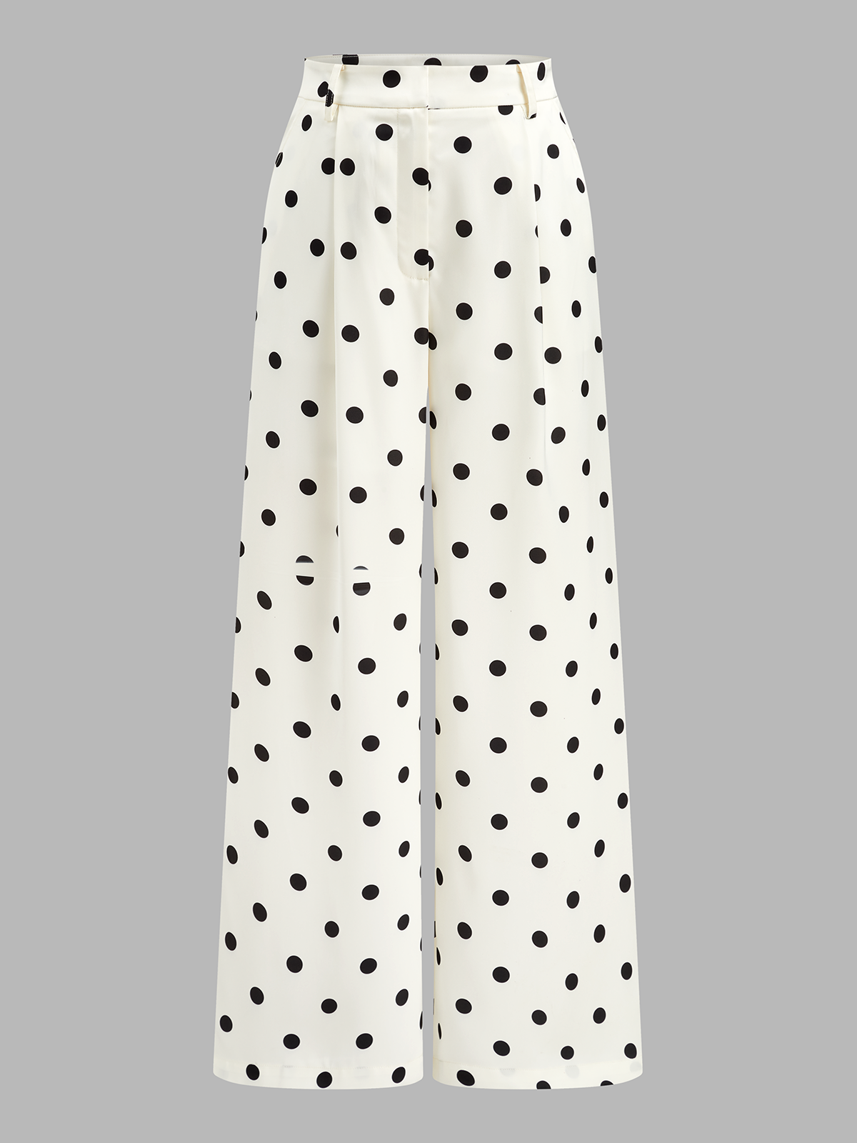 Ensemble top licou en dentelle et pantalon à pois