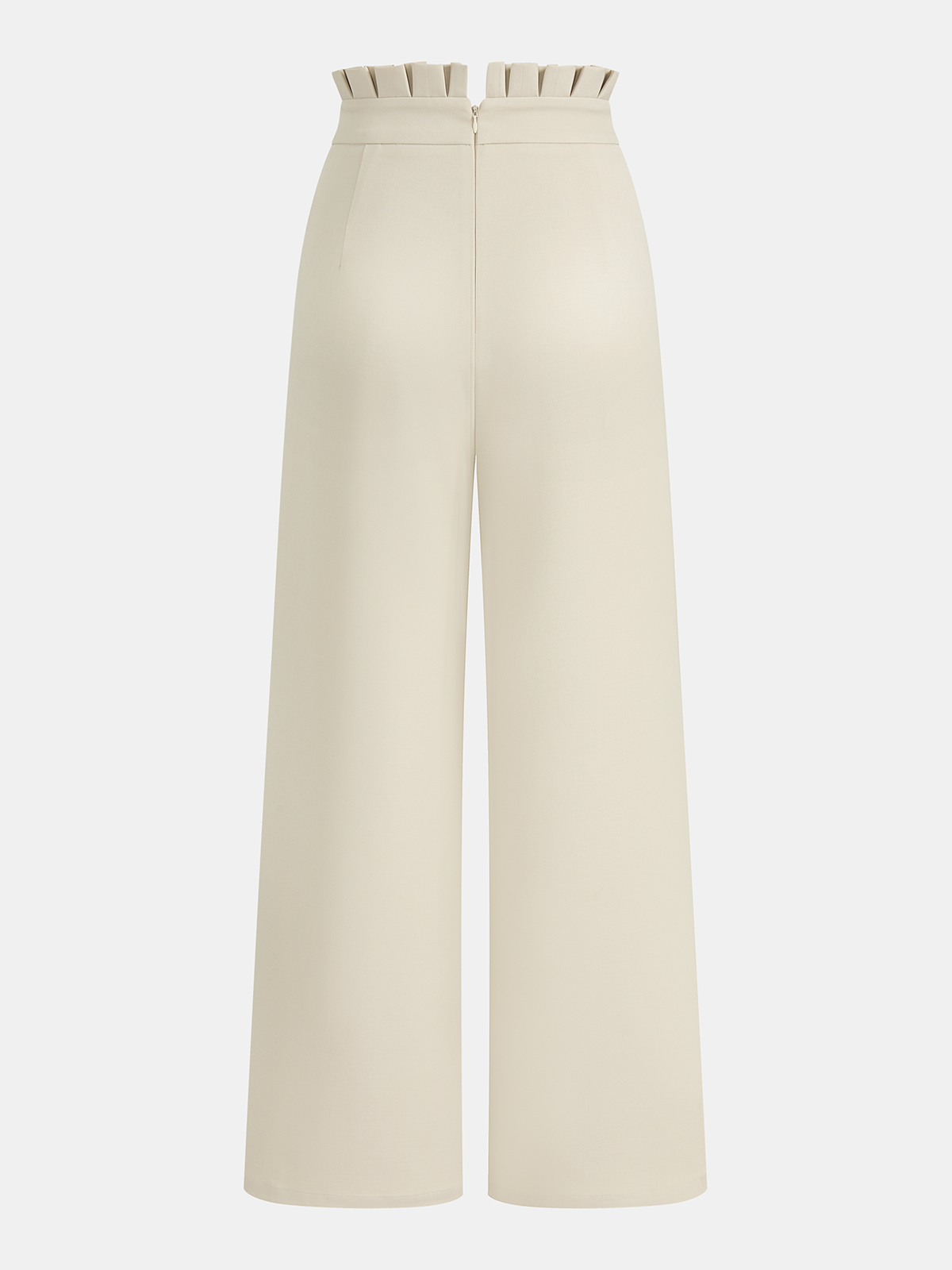 Highbundhose mit Rüschen und weitem Bein