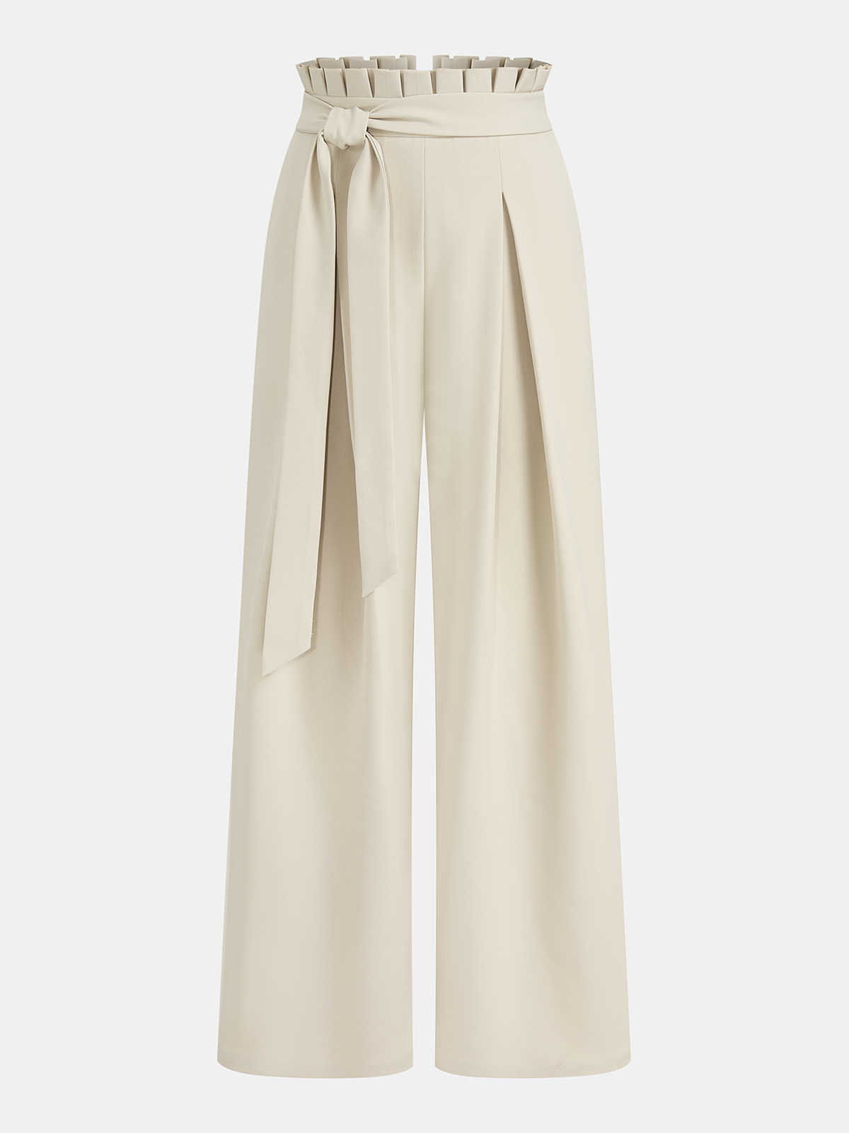 Highbundhose mit Rüschen und weitem Bein