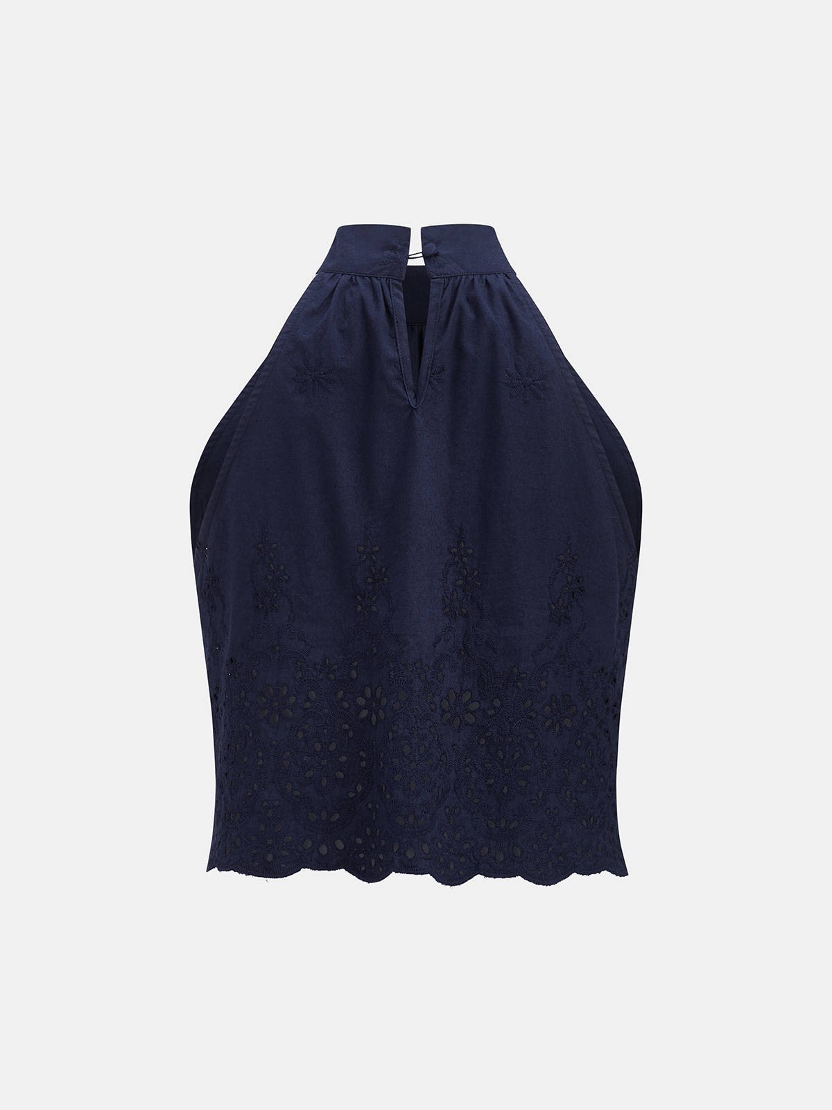 Ensemble haut brodé œillet et pantalon à nouer aux poignets