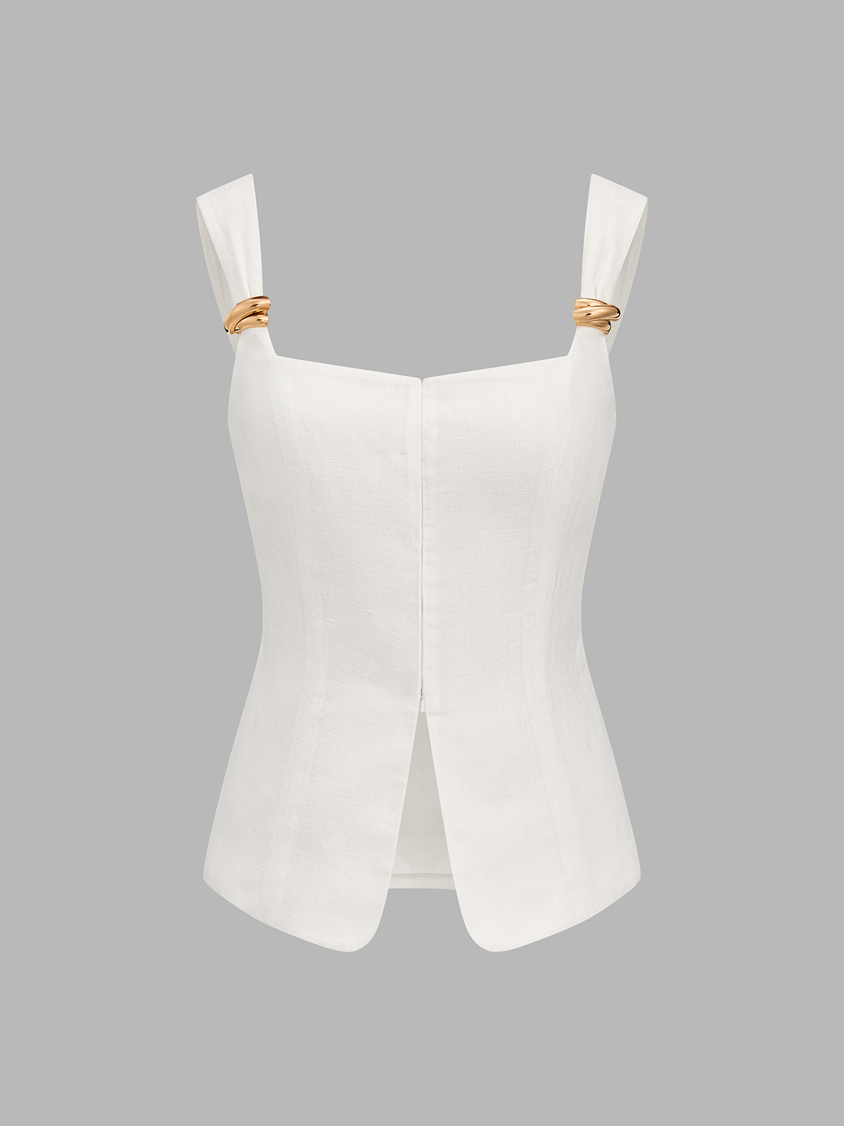 Cami-Top aus Leinenmix mit Metall-Detail