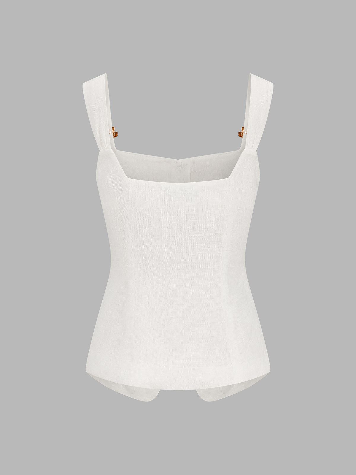Cami-Top aus Leinenmix mit Metall-Detail