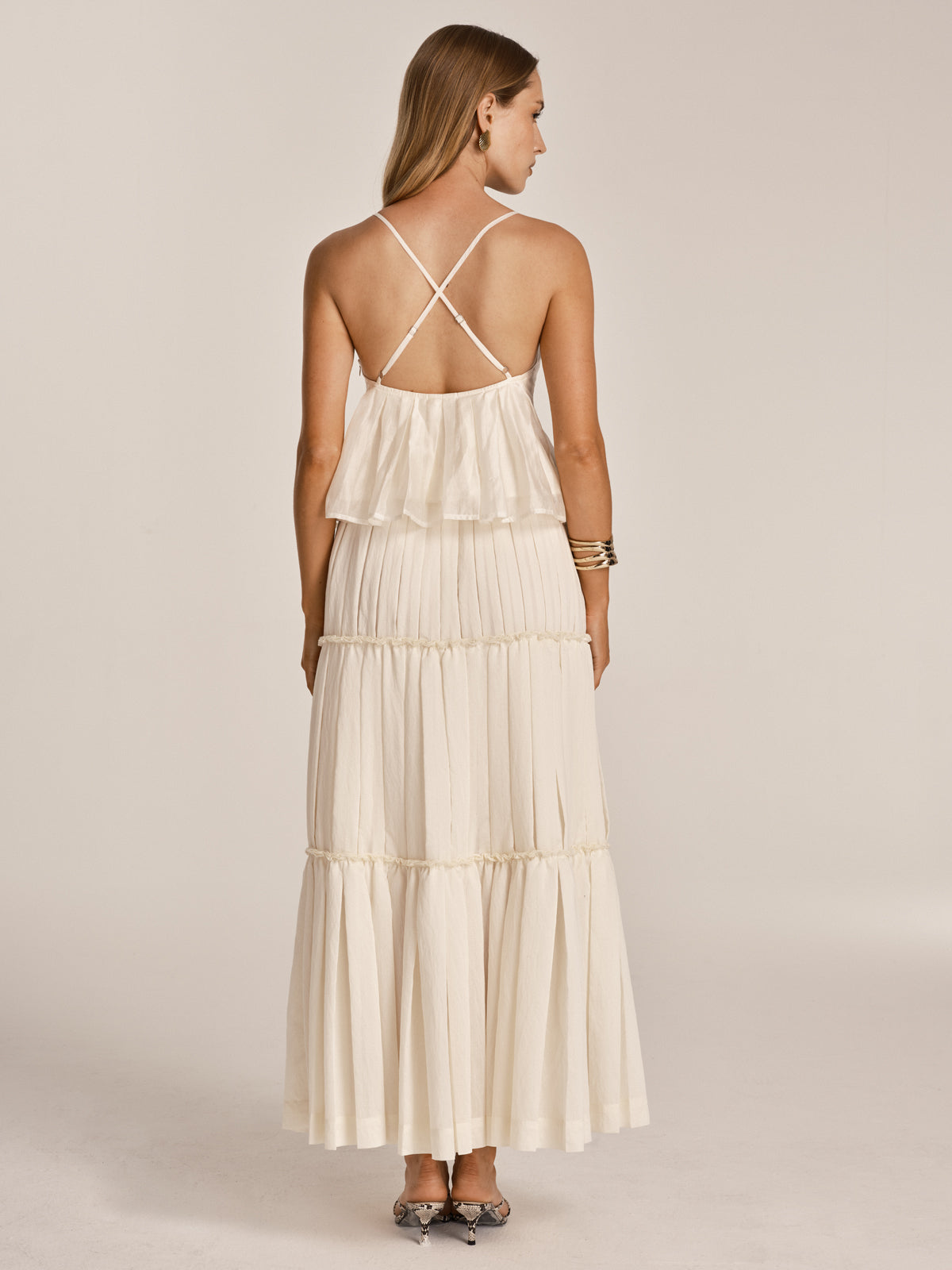 Peplum Cami Top & Tiered Maxi Skirt Set