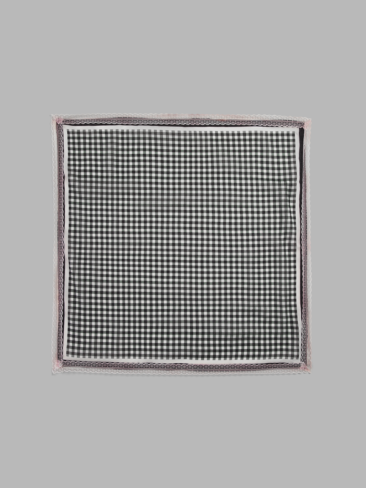 Lace Trim Gingham Scarf