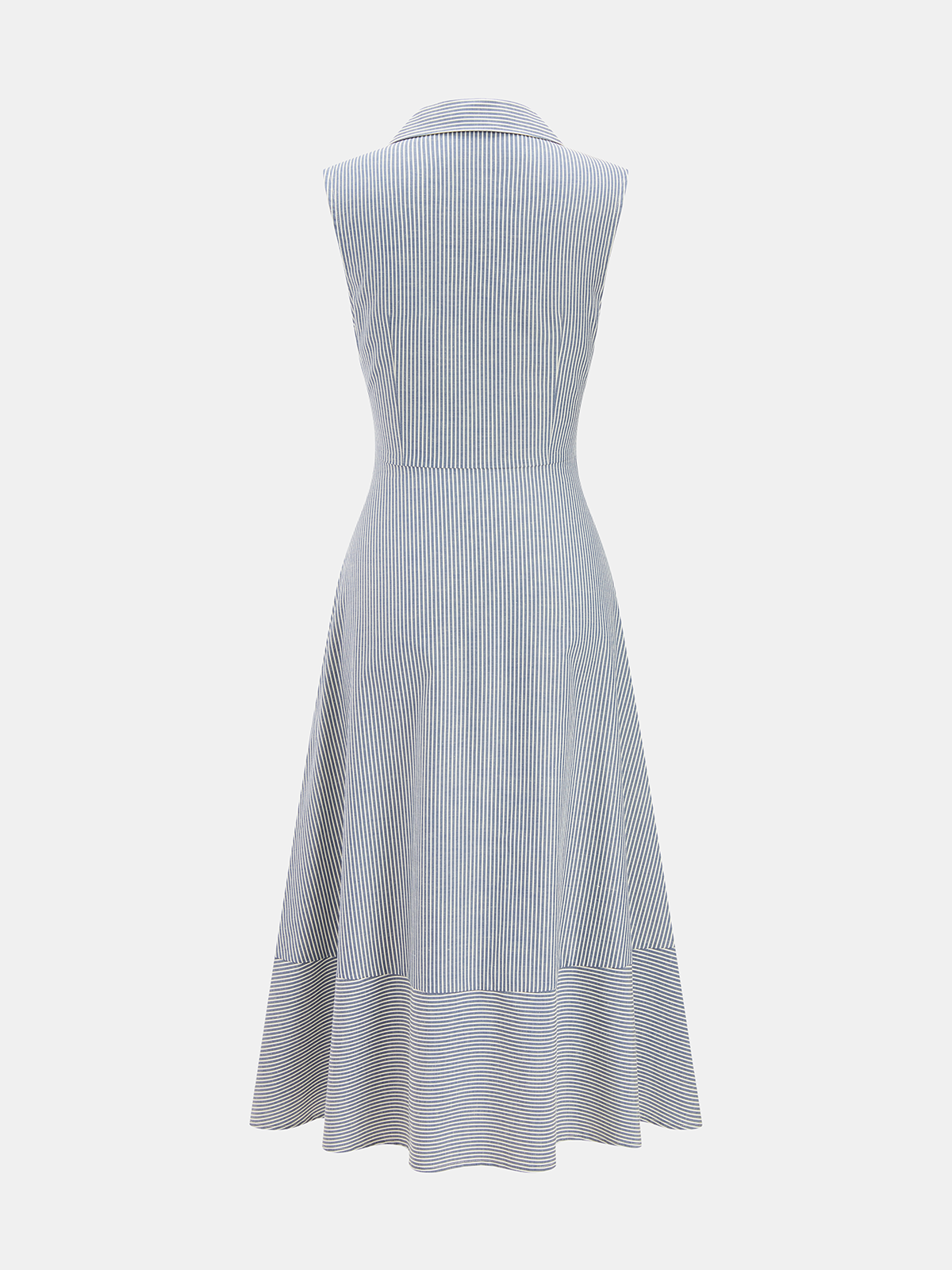 Striped Sleeveless Tie Waist Maxi Shirt Dress