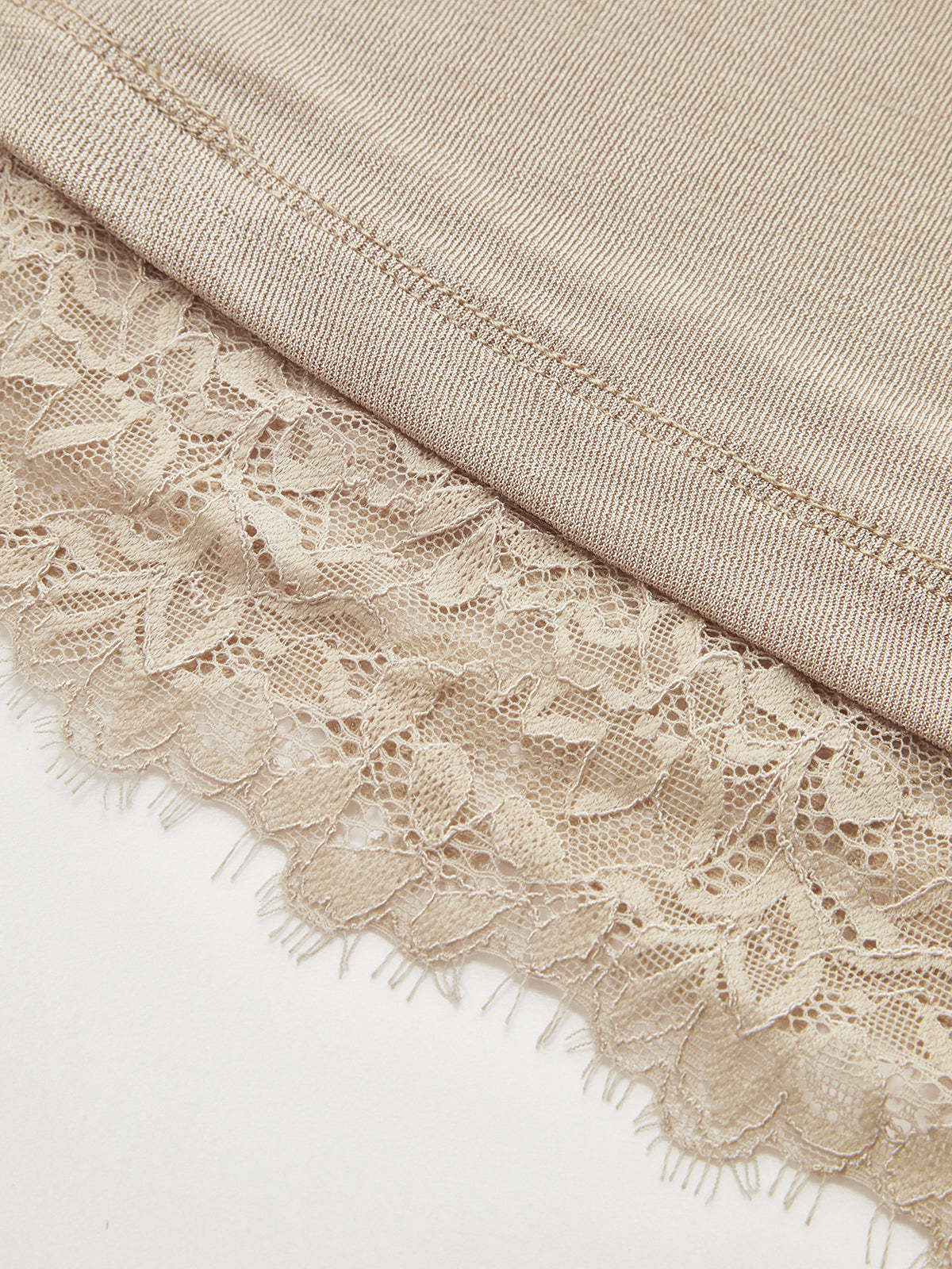 High Neck Sleeveless Ruched Lace Trim Blouse