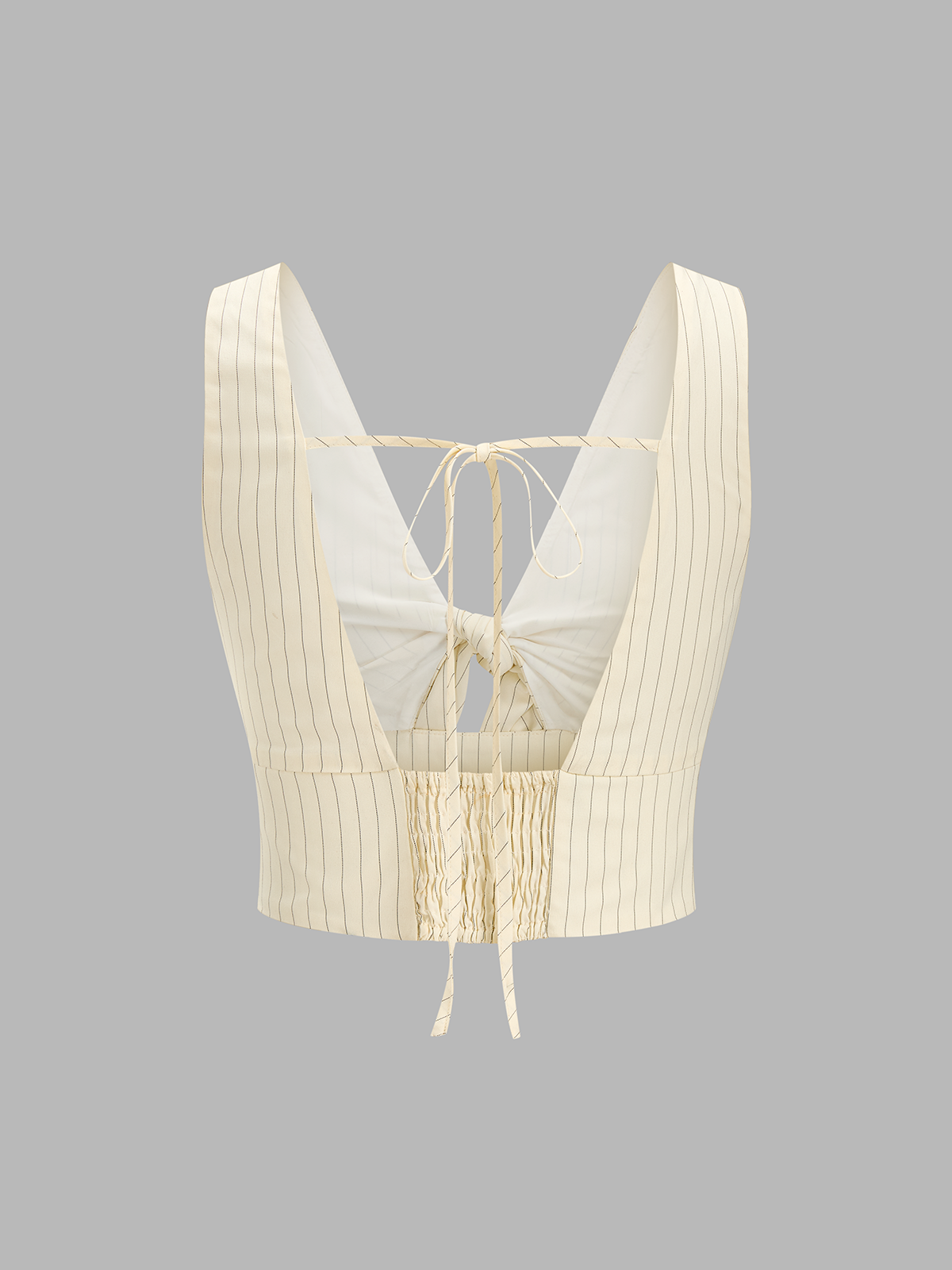Striped Tie-Front Cropped Top & Shorts Set