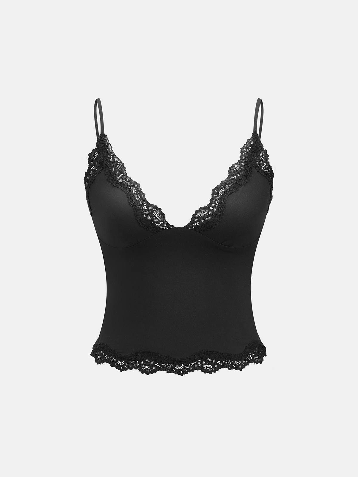 Lace Trim Cropped Cami Top
