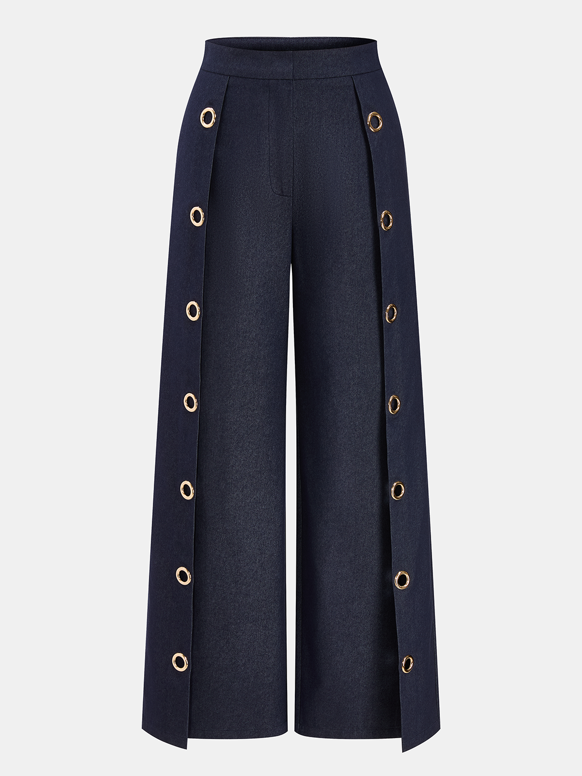 Eyelet Detail Wide Leg Pants
