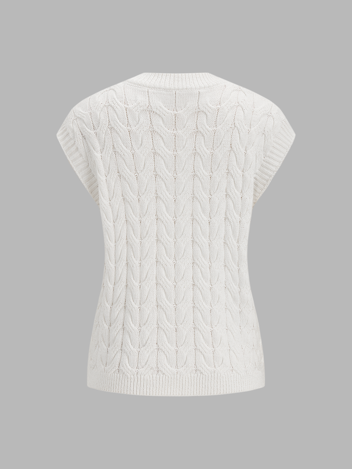 Sleeveless Metal Detail Cable Knit Top