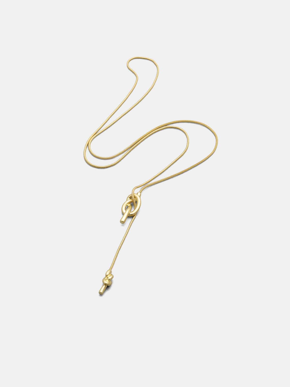 Knot Lariat Snake Chain Necklace