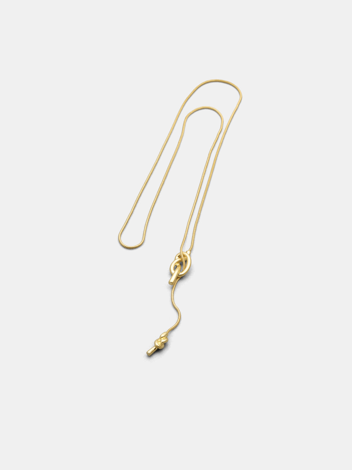 Knot Lariat Snake Chain Necklace