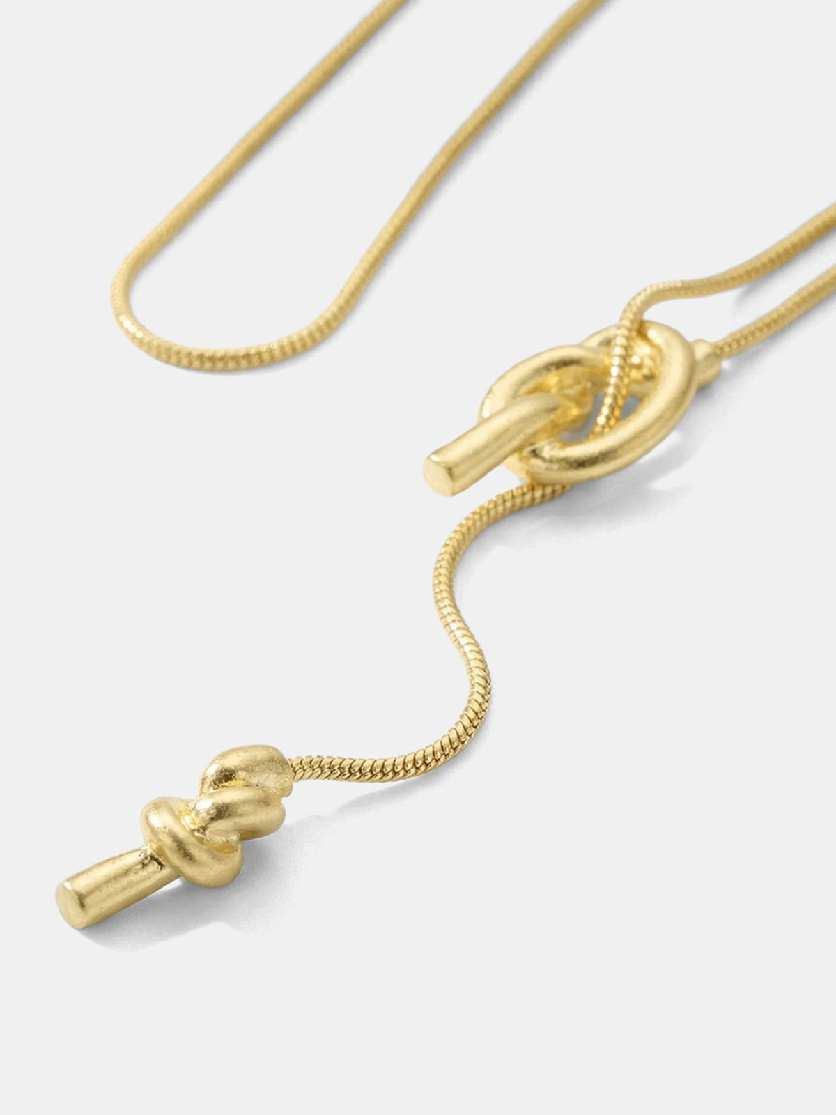 Knot Lariat Snake Chain Necklace