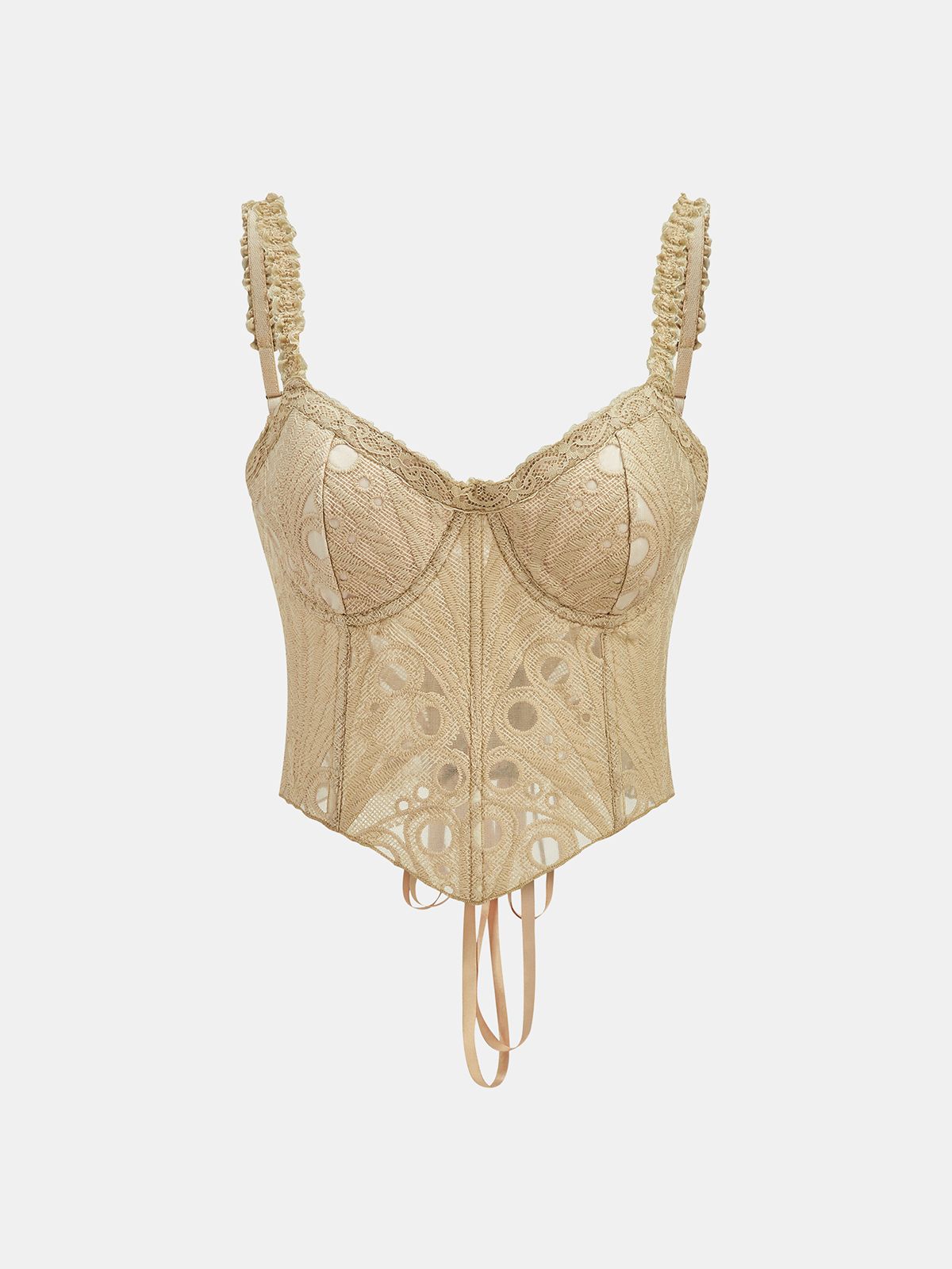 Lace Frill Shaping Cropped Corset Top