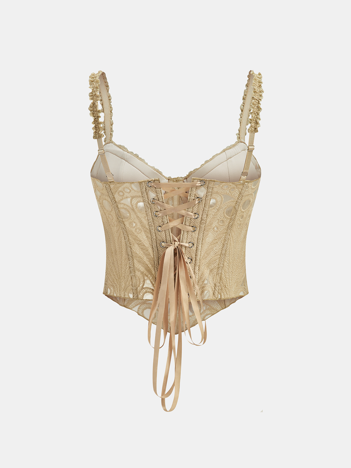 Lace Frill Shaping Cropped Corset Top