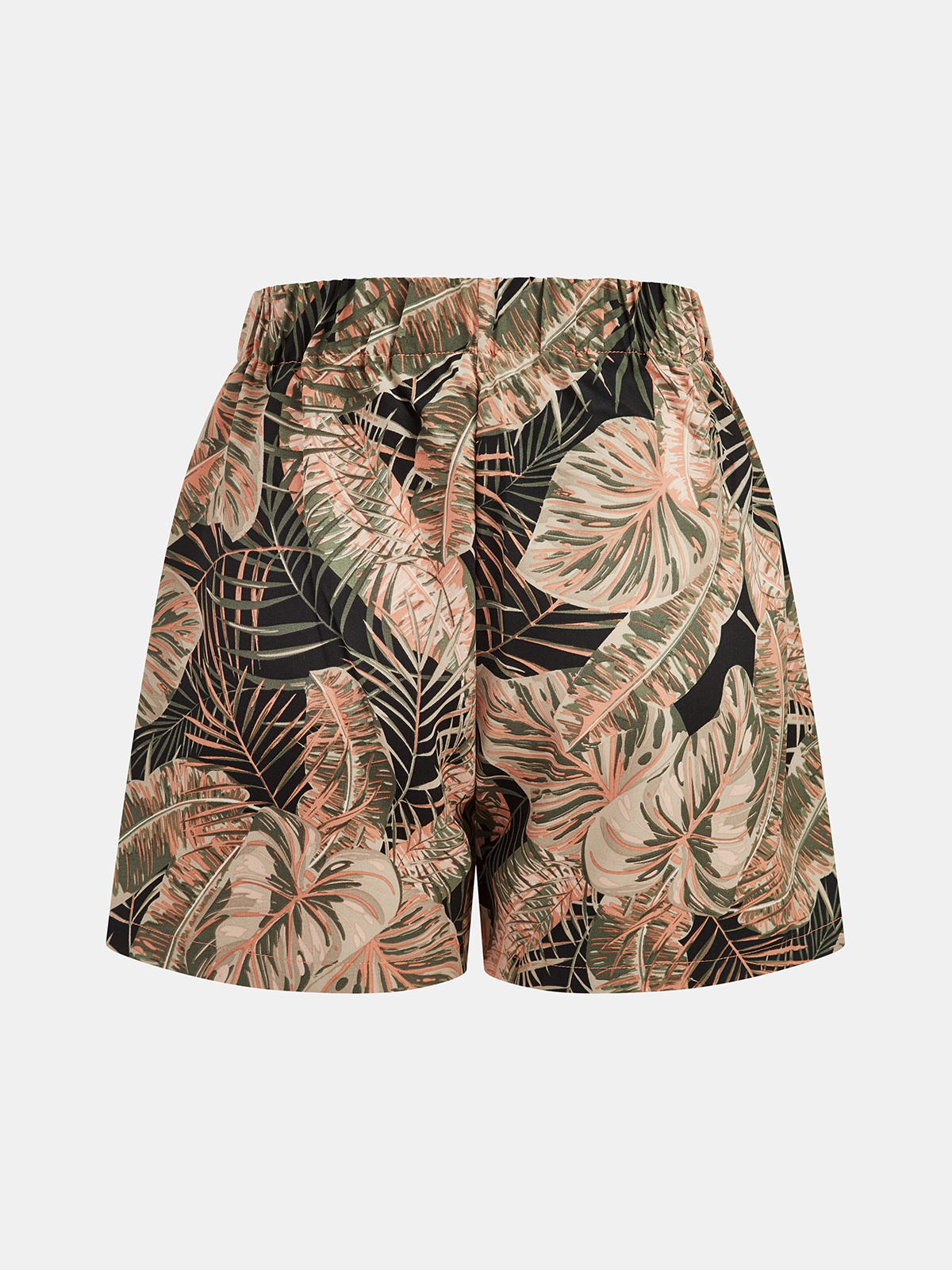 Tropical Leaf Print Halter Crop Top & Shorts Set
