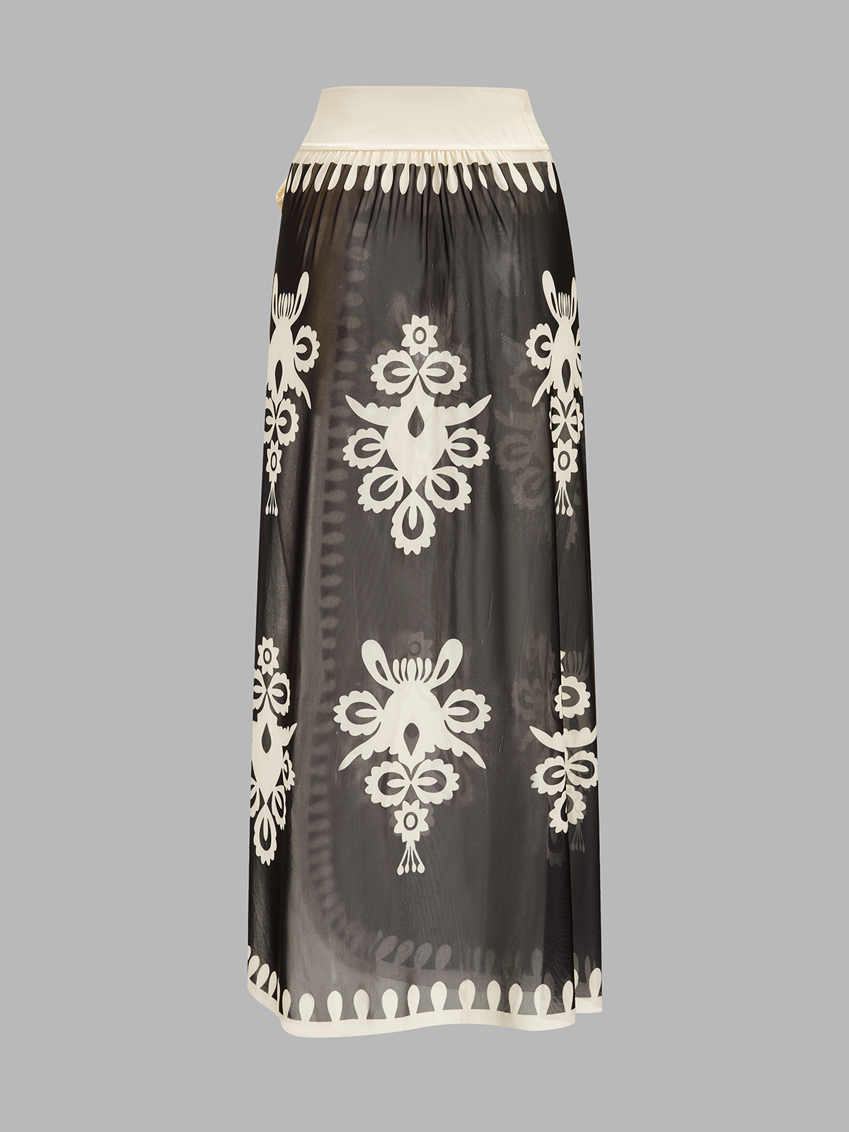 Ethnic Print One Piece Swimsuit & Sarong Set