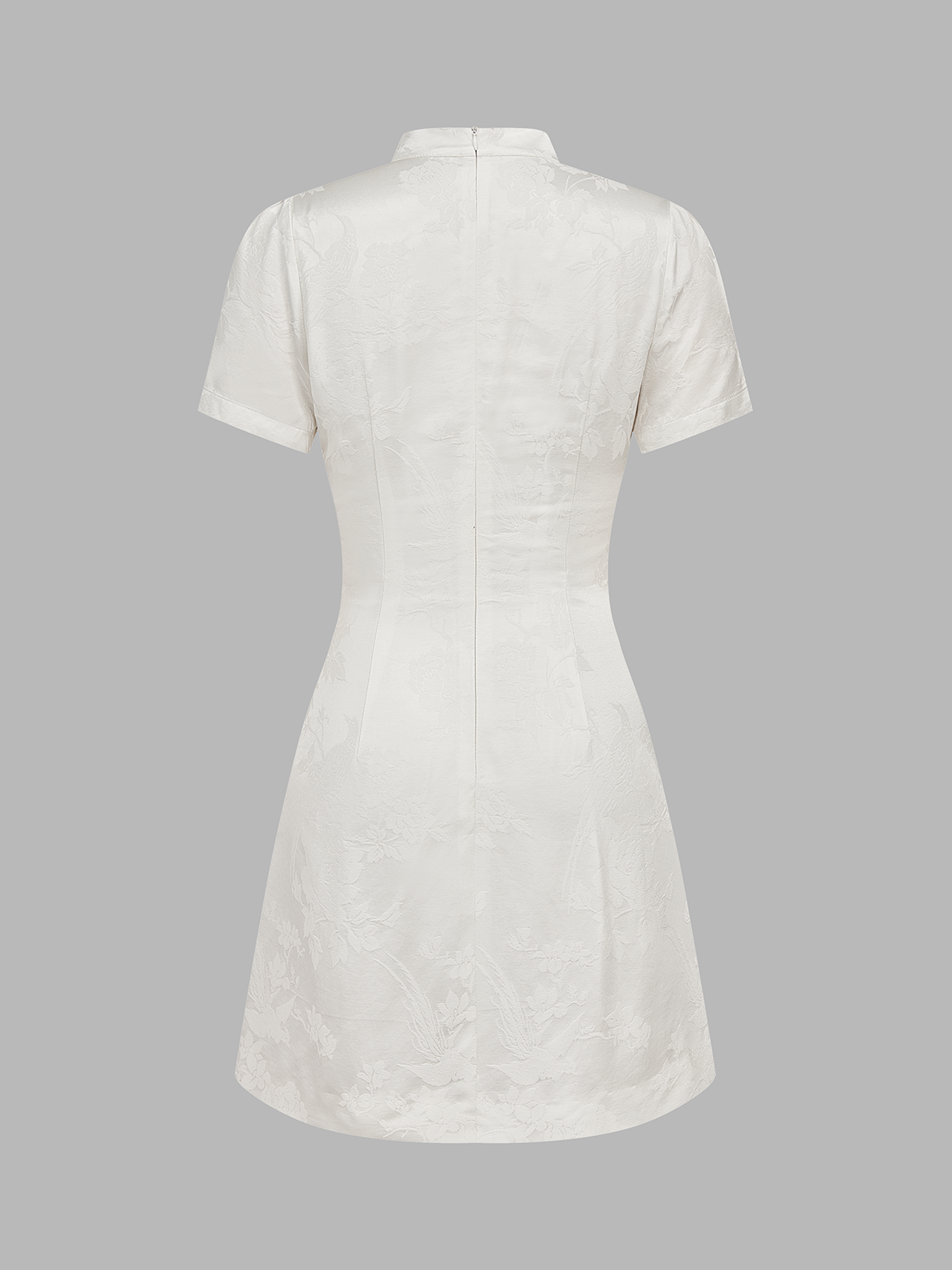Floral Jacquard Cheongsam Mini Dress